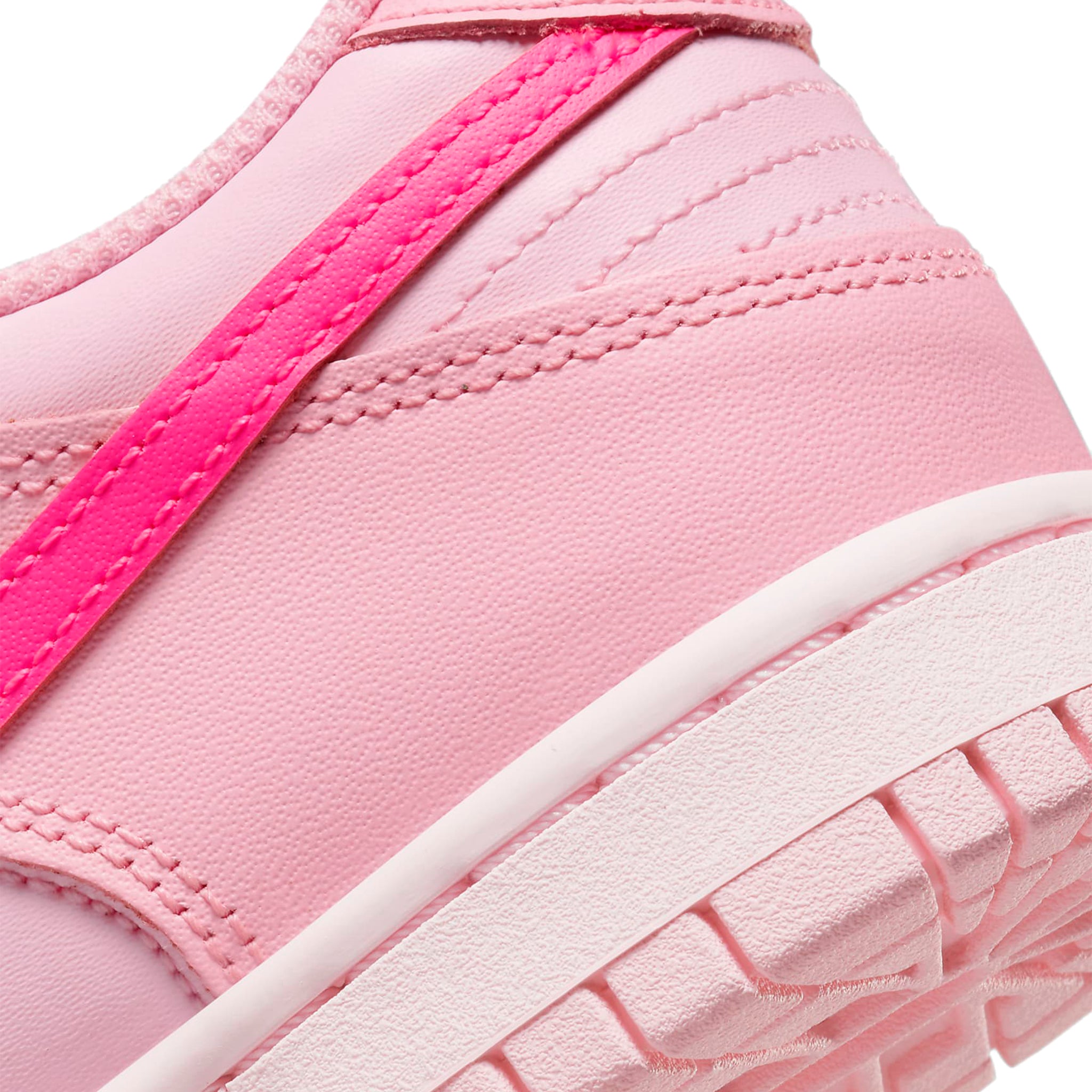 Back view of Nike Dunk Low Triple Pink (GS) DH9765-600