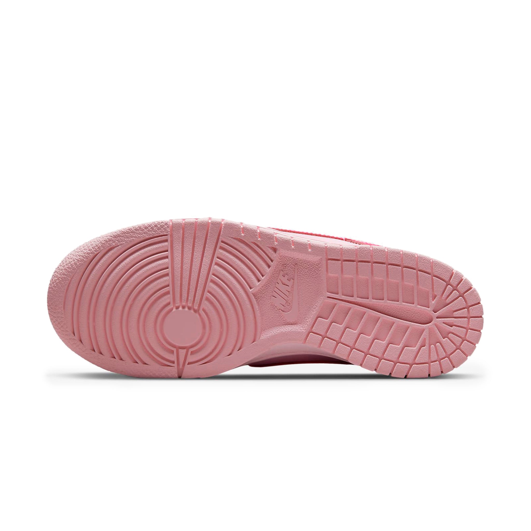 Sole view of Nike Dunk Low Triple Pink (GS) DH9765-600