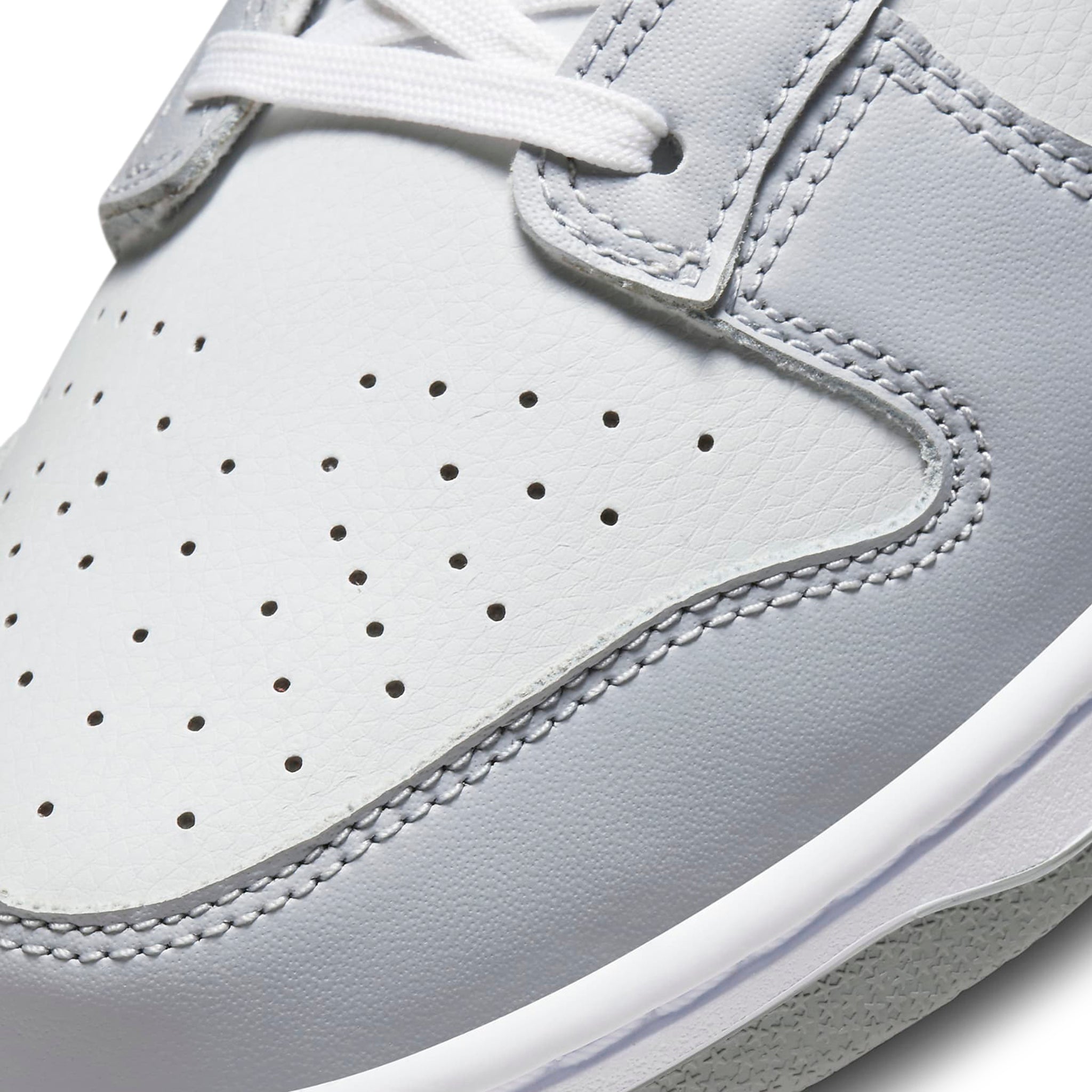Toe box view of Nike Dunk Low Two Tone Grey DJ6188-001
