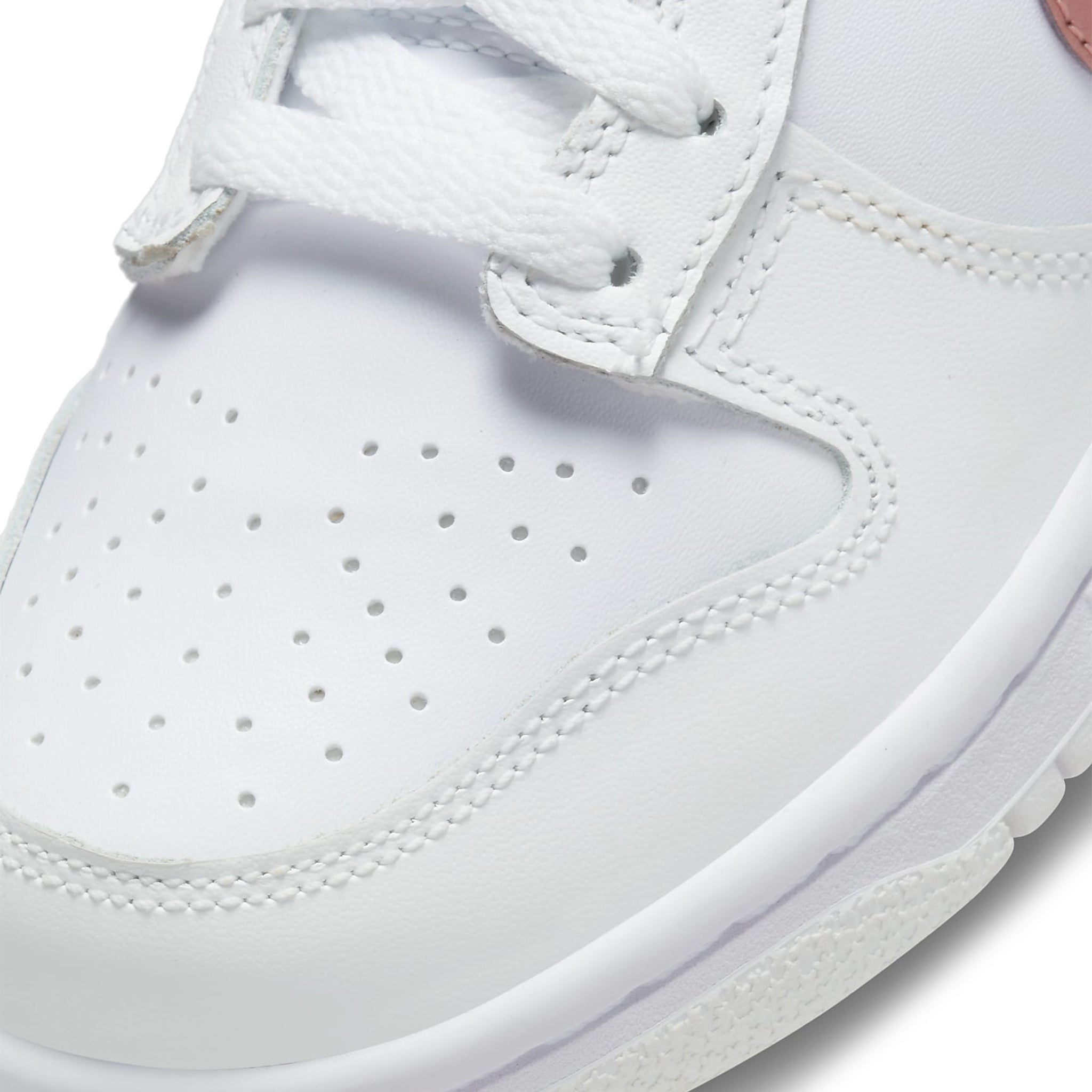 Toe box view of Oh no nike White Pink (GS) DH9765-100