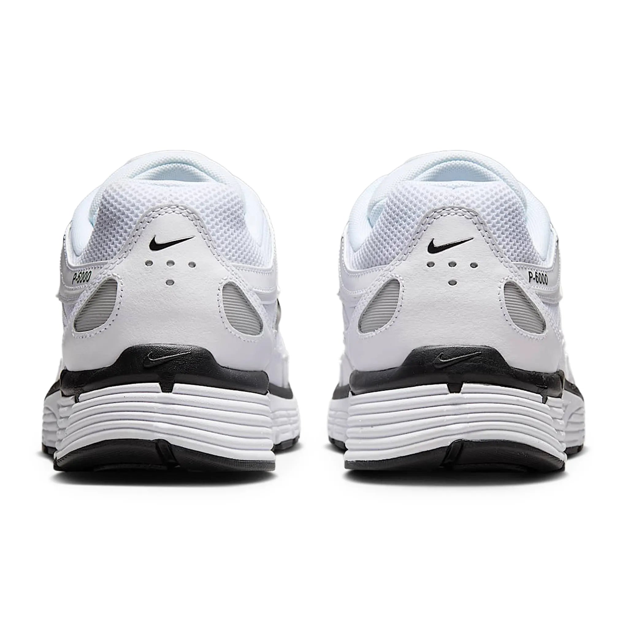Back View of Nike P-6000 White Metallic Silver Black CD6404-107