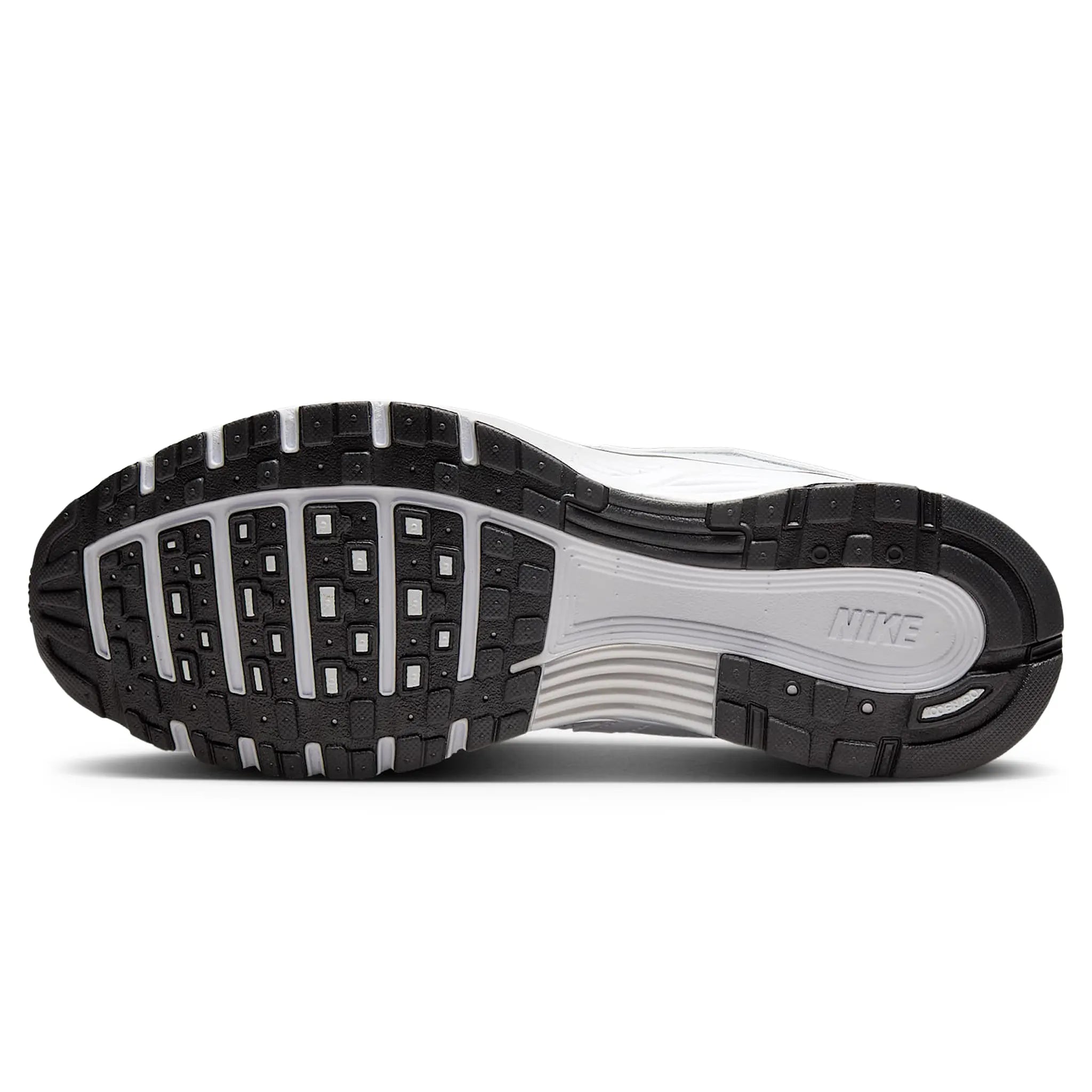 Sole View Of of Nike P-6000 White Metallic Silver Black CD6404-107