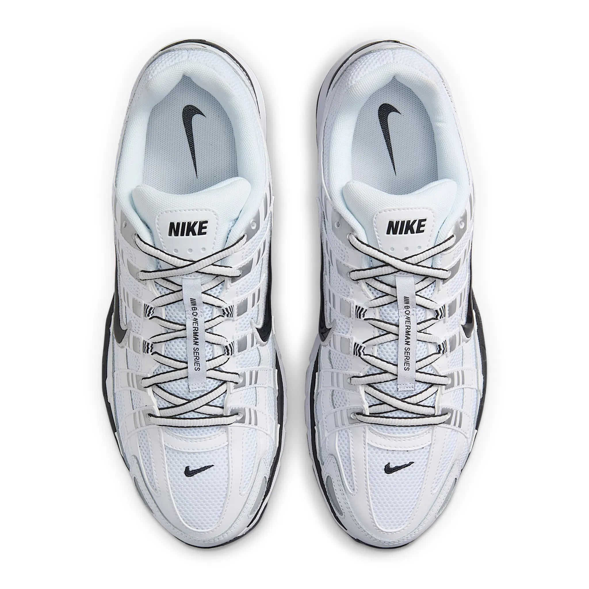 Upper View of Nike P-6000 White Metallic Silver Black CD6404-107
