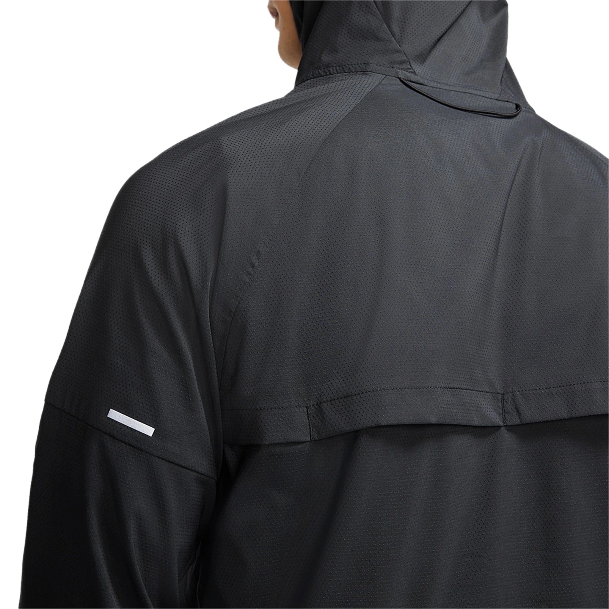 Model view of Nike Repel Packable Black Windrunner Jacket CZ9071-010