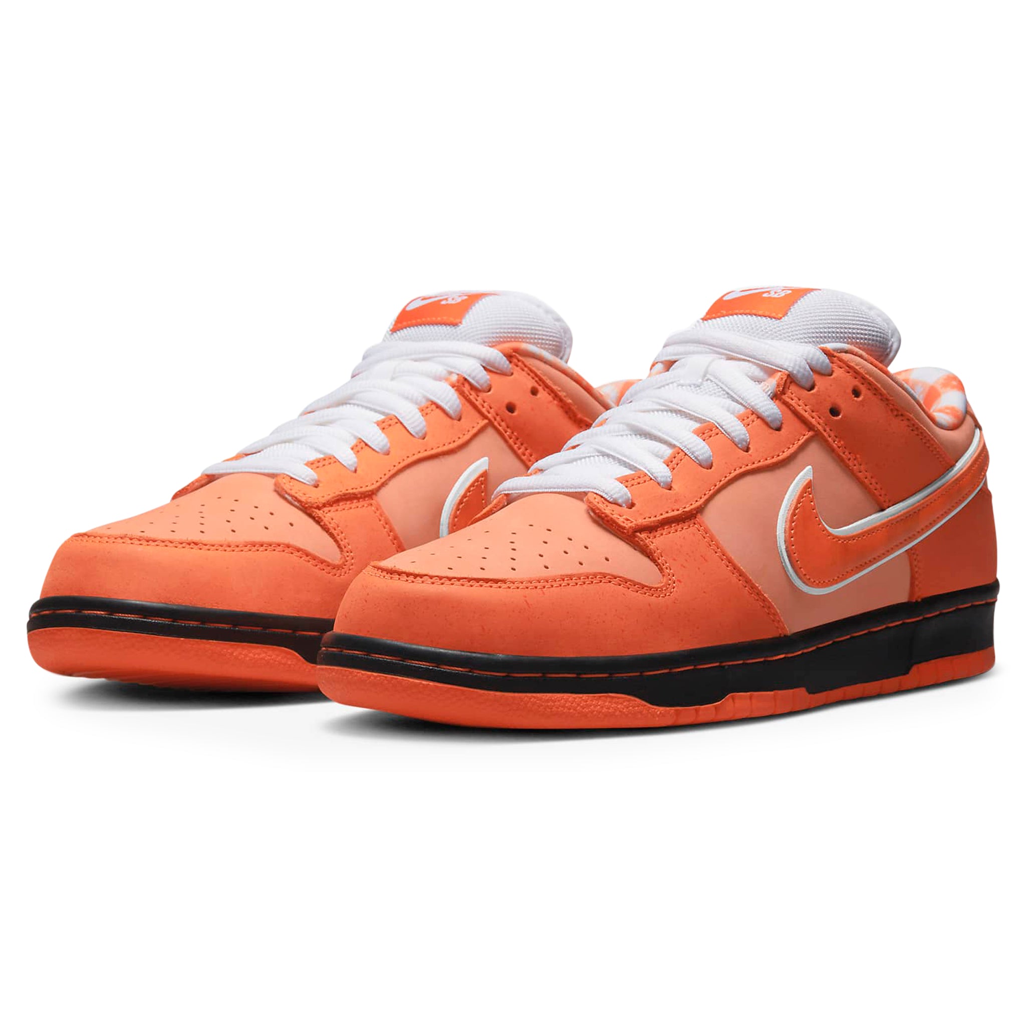 Front side view of Nike SB Dunk Low Concepts Orange Lobster FD8776-800