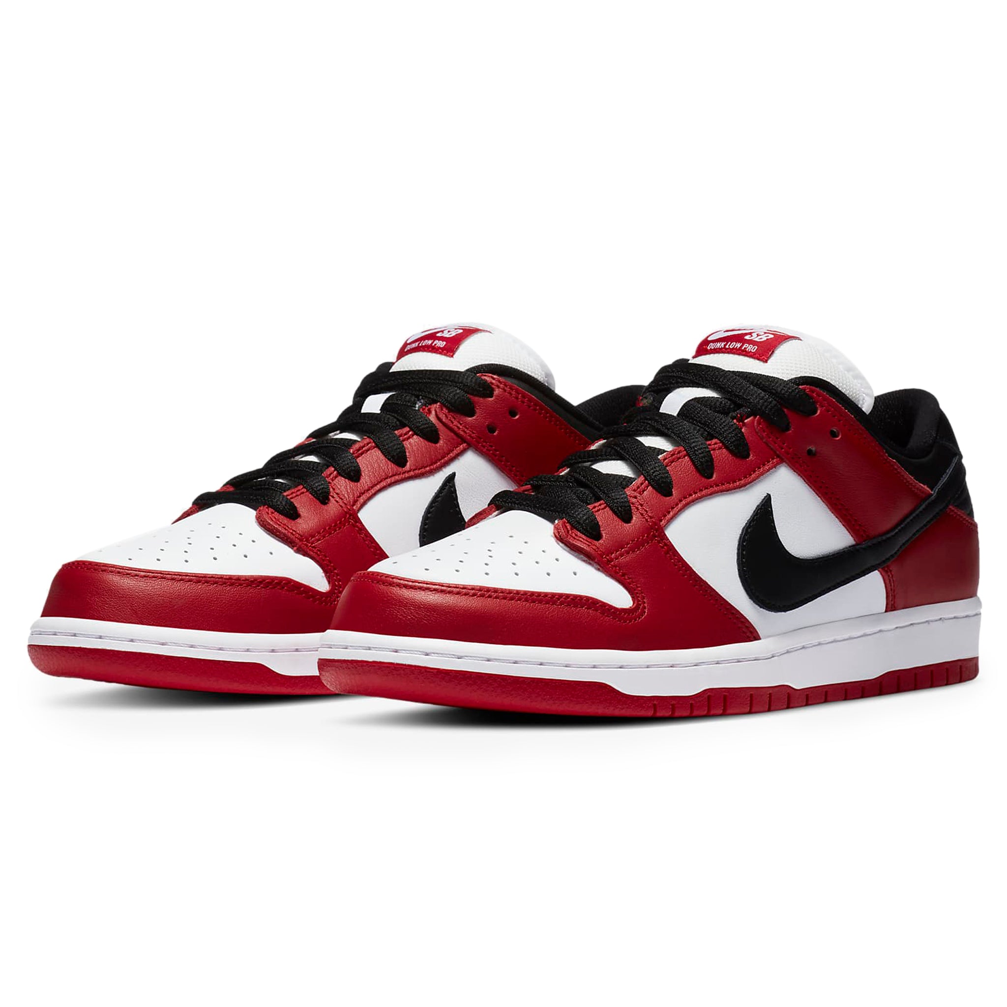 Front side view of Nike SB Dunk Low J-Pack Chicago BQ6817-600