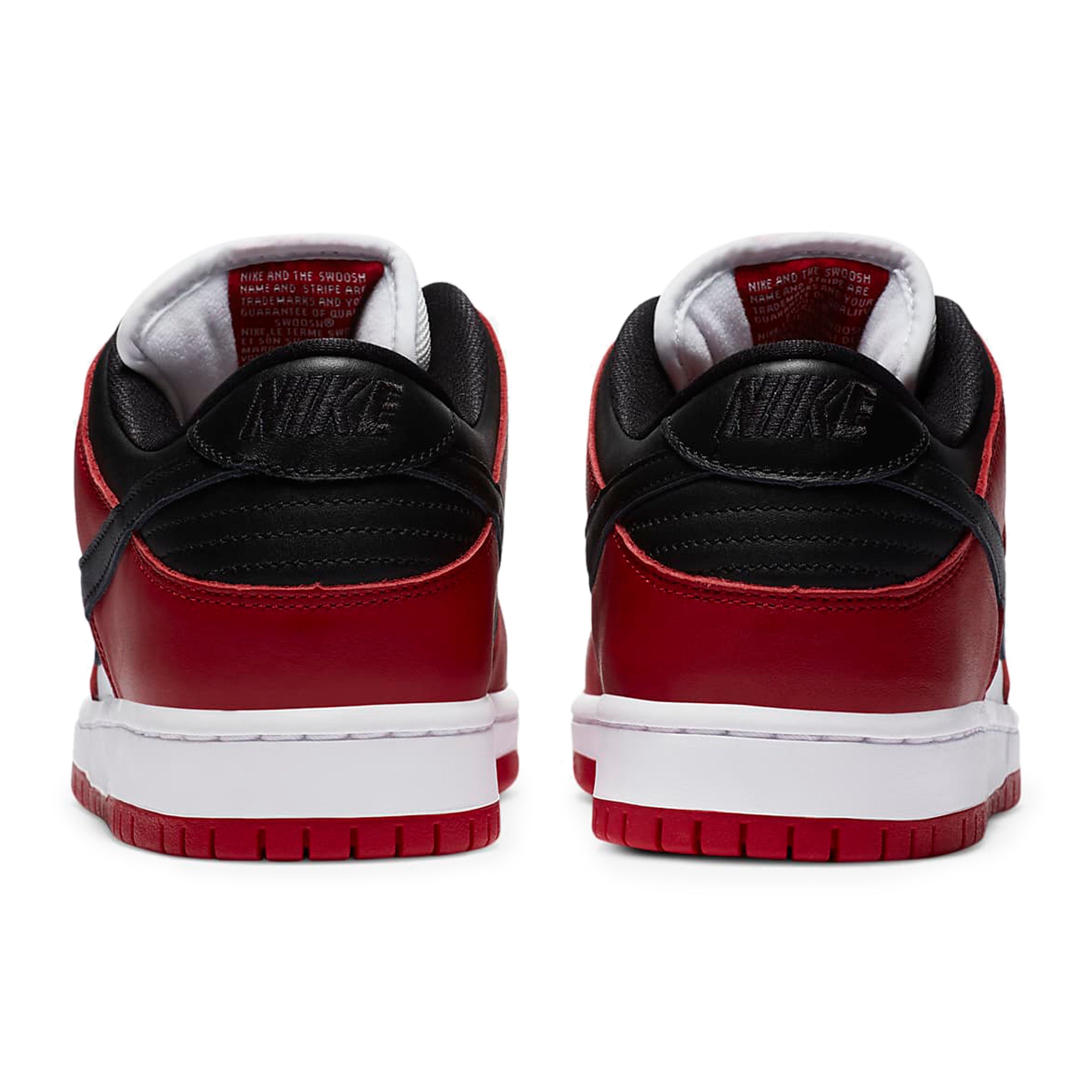 Heel view of Nike SB Dunk Low J-Pack Chicago BQ6817-600