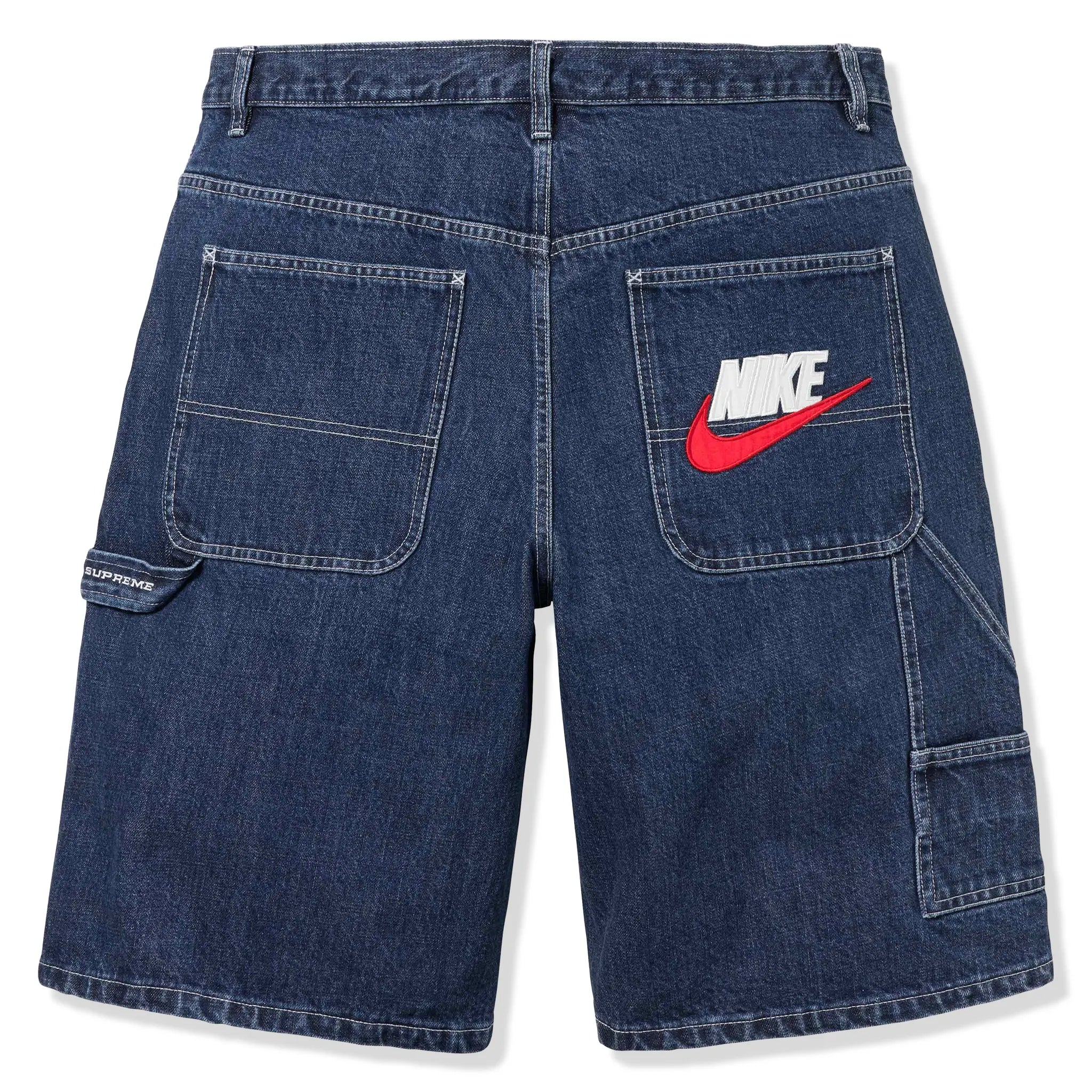 Back view of Nike Supreme Denim Indigo Blue Shorts
