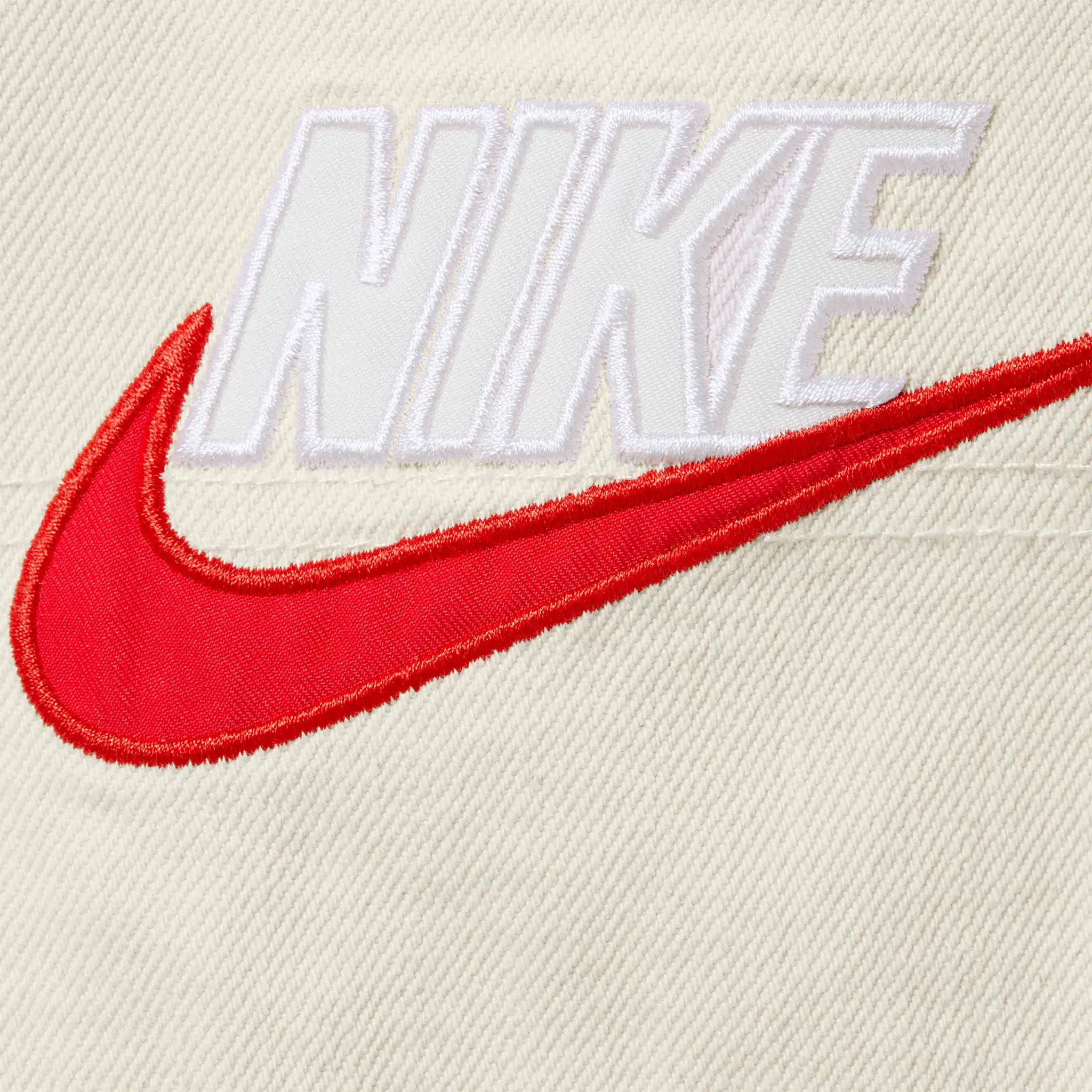 Detail view of Nike Supreme Denim Natural White Shorts