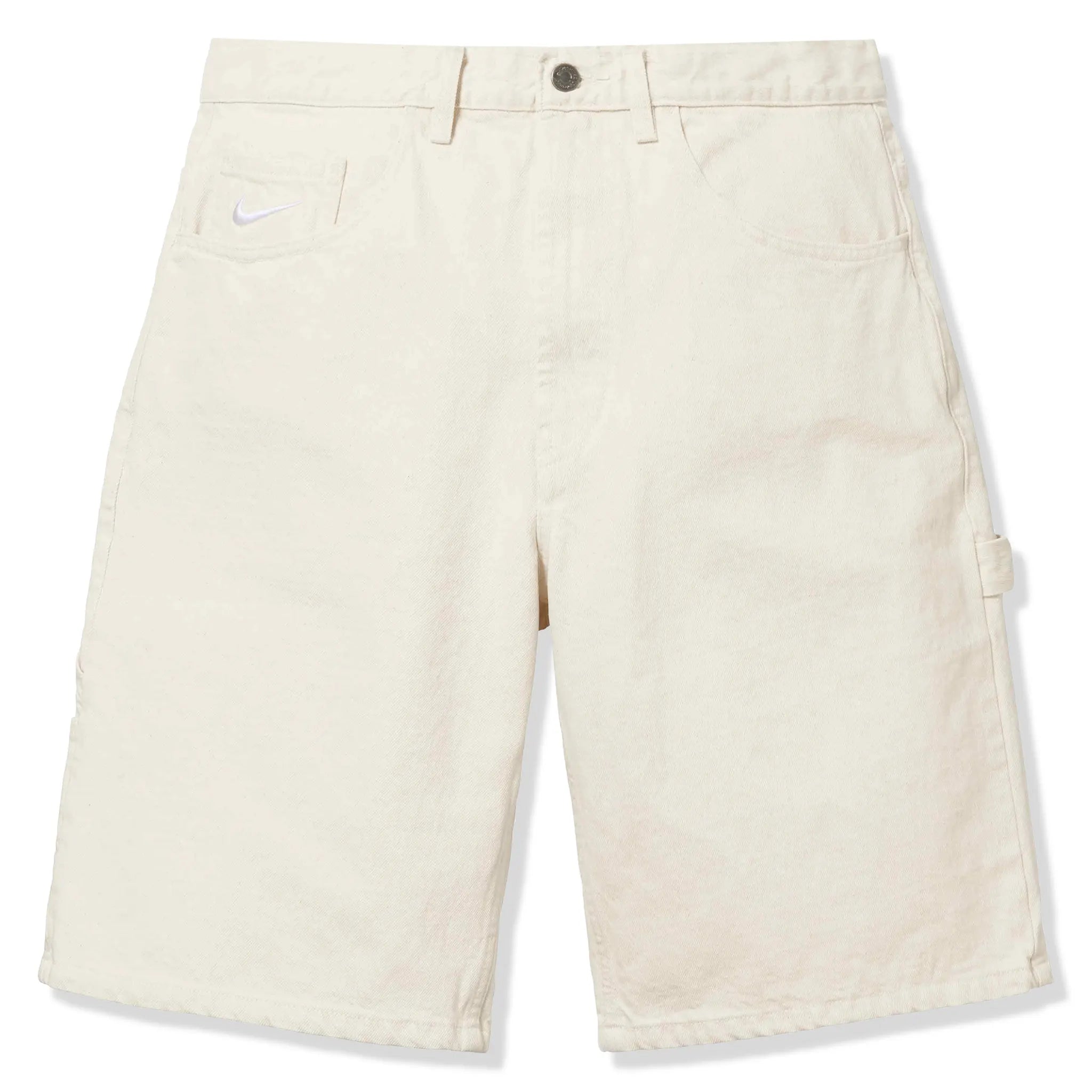 Front view of Nike Supreme Denim Natural White Shorts