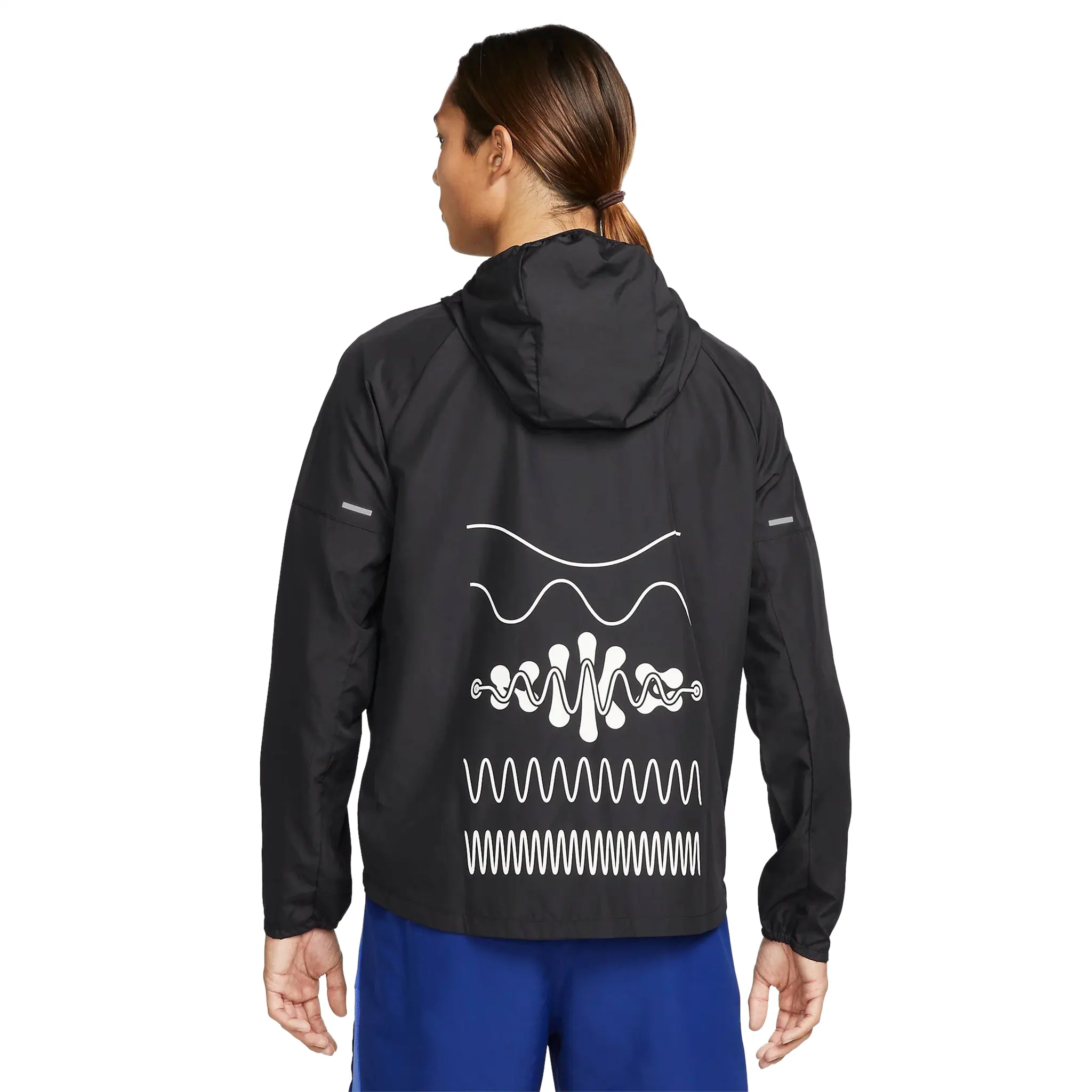 Back view of Nike Wild Run Miler Sports Jacket Mens Black