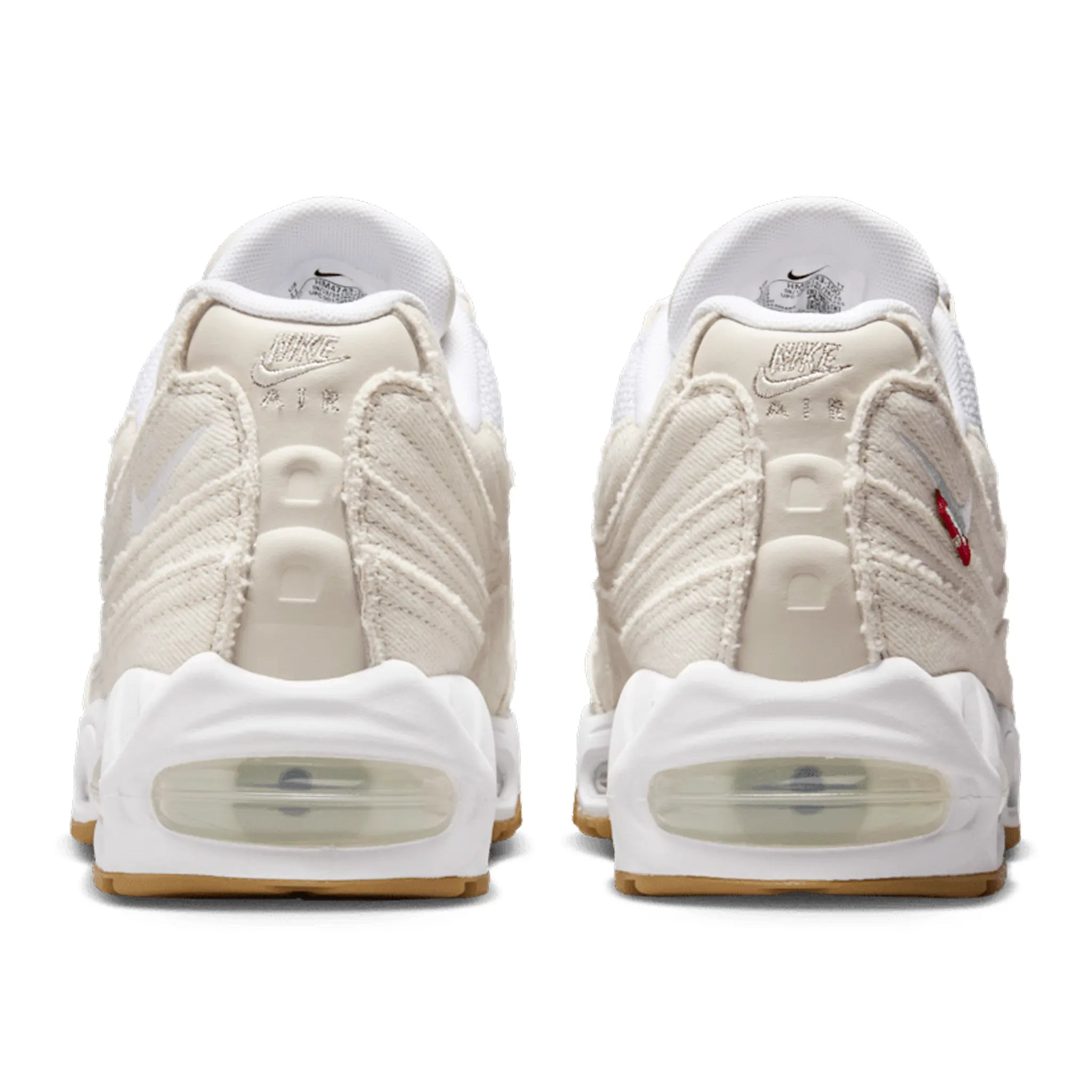 Back View of Nike x Levi's Airmax 95 White and Ecru Sneaker HM4743-100