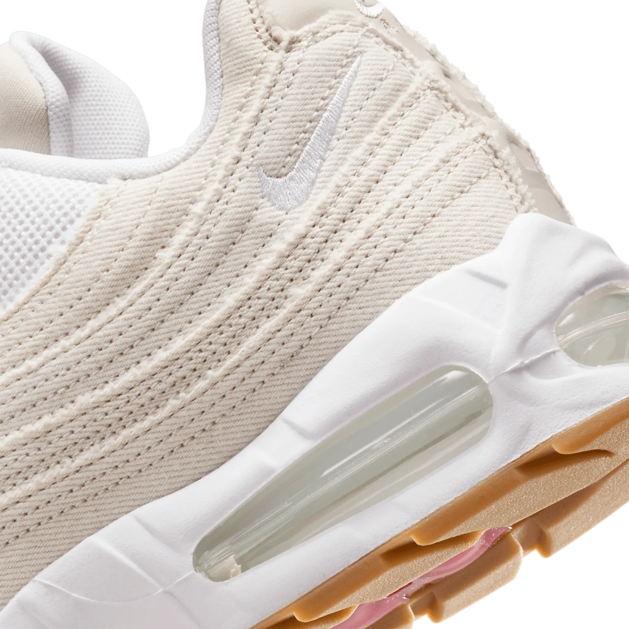 Detailed Back View of Nike x Levi's Airmax 95 White and Ecru Sneaker HM4743-100