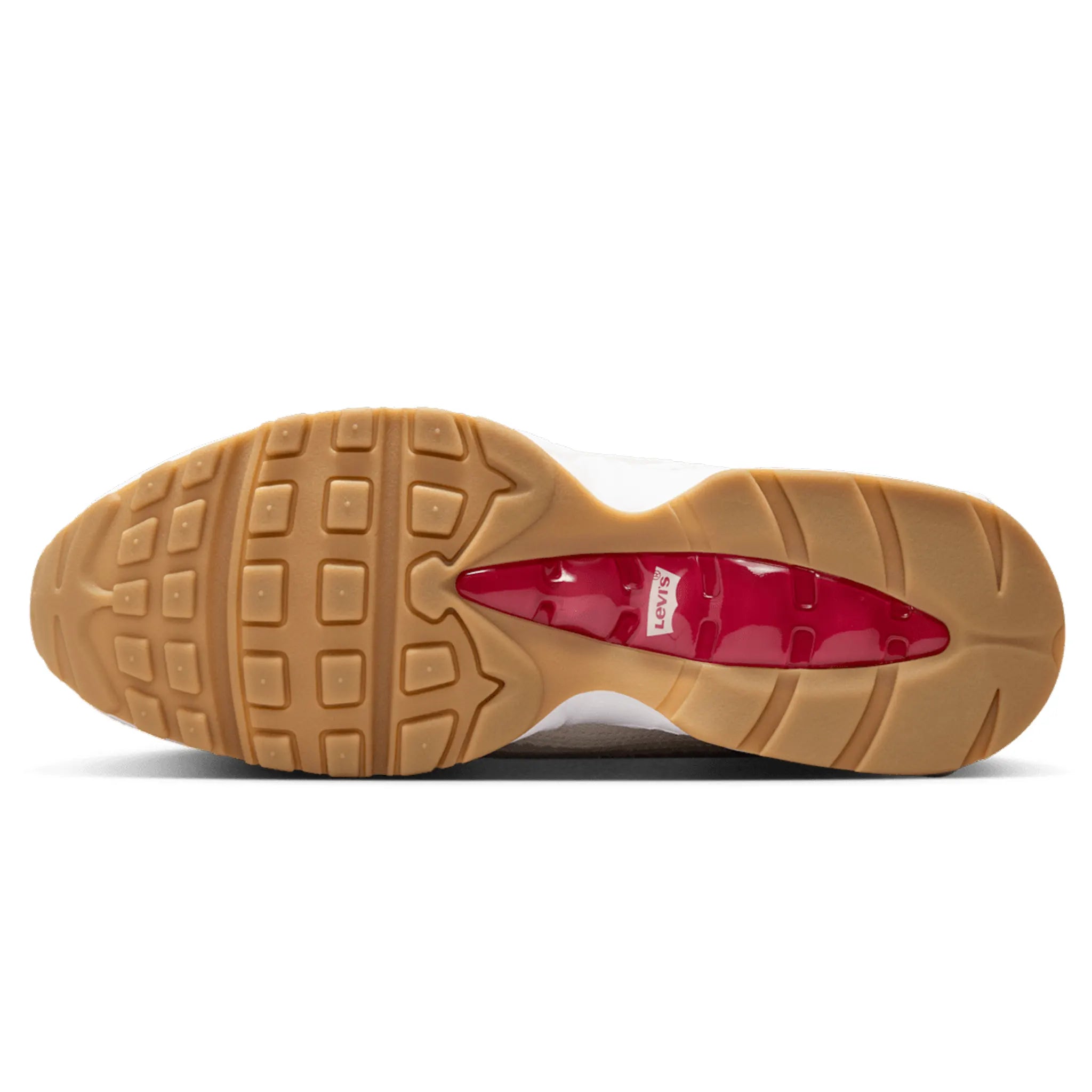 Sole View of Nike x Levi's Airmax 95 White and Ecru Sneaker HM4743-100