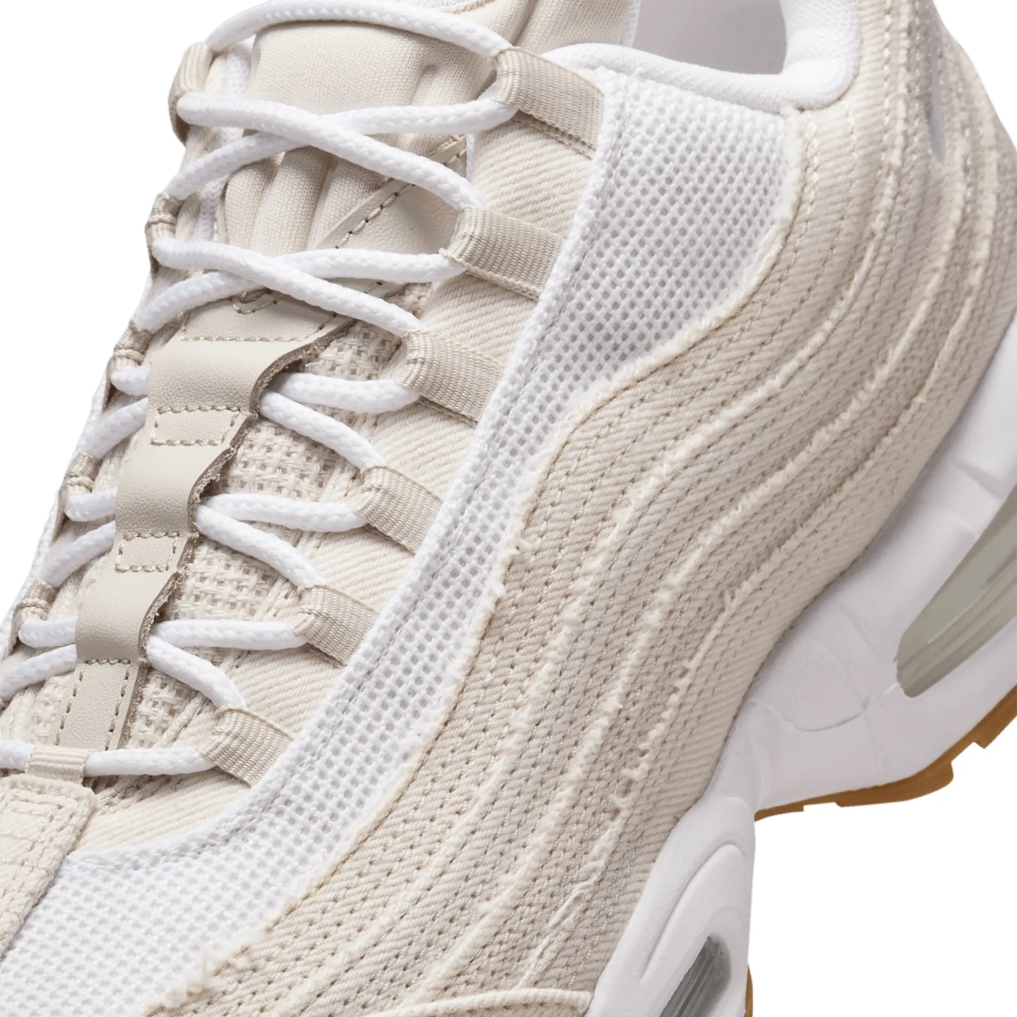 Detailed Upper View of Nike x Levi's Airmax 95 White and Ecru Sneaker HM4743-100