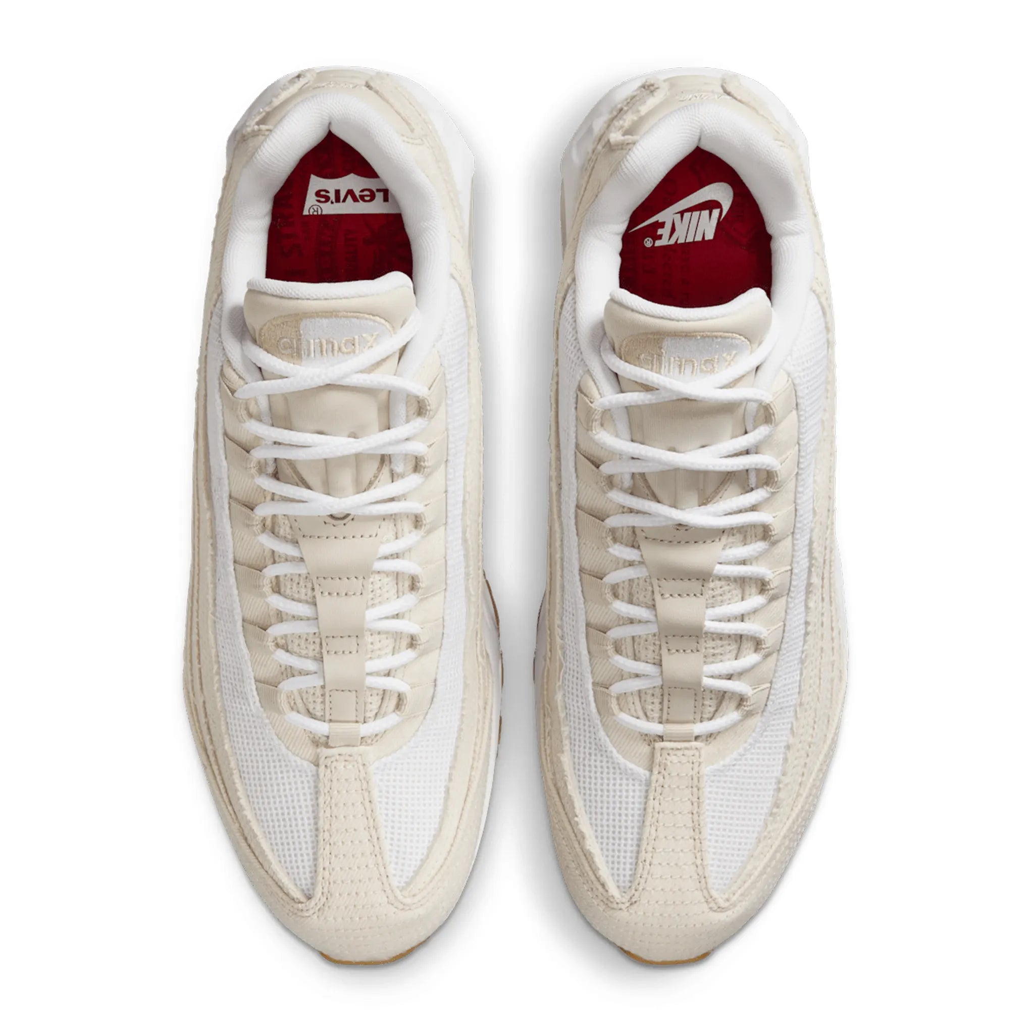Upper View of Nike x Levi's Airmax 95 White and Ecru Sneaker HM4743-100
