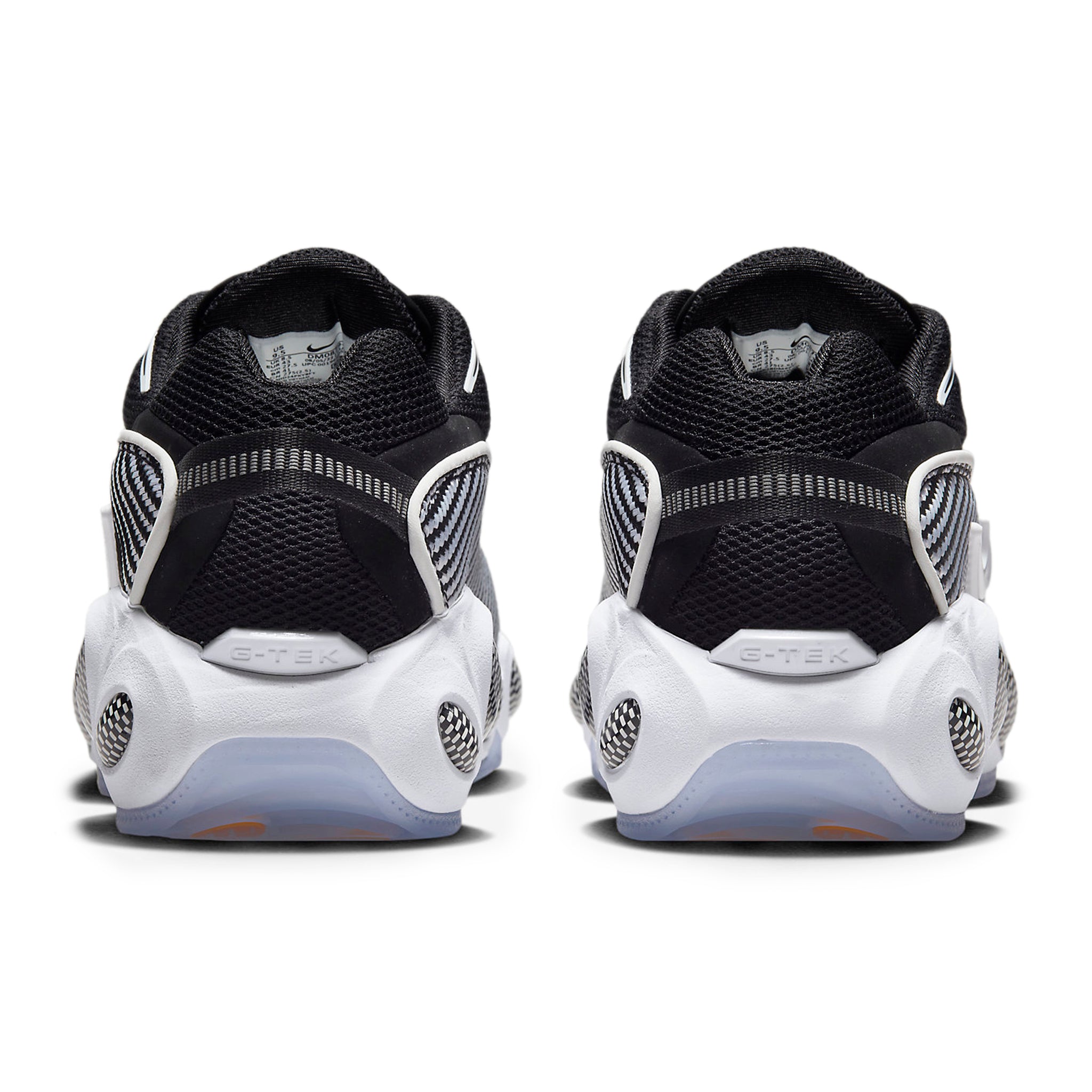Heel View of nike x nocta glide drake black white dm0879-001