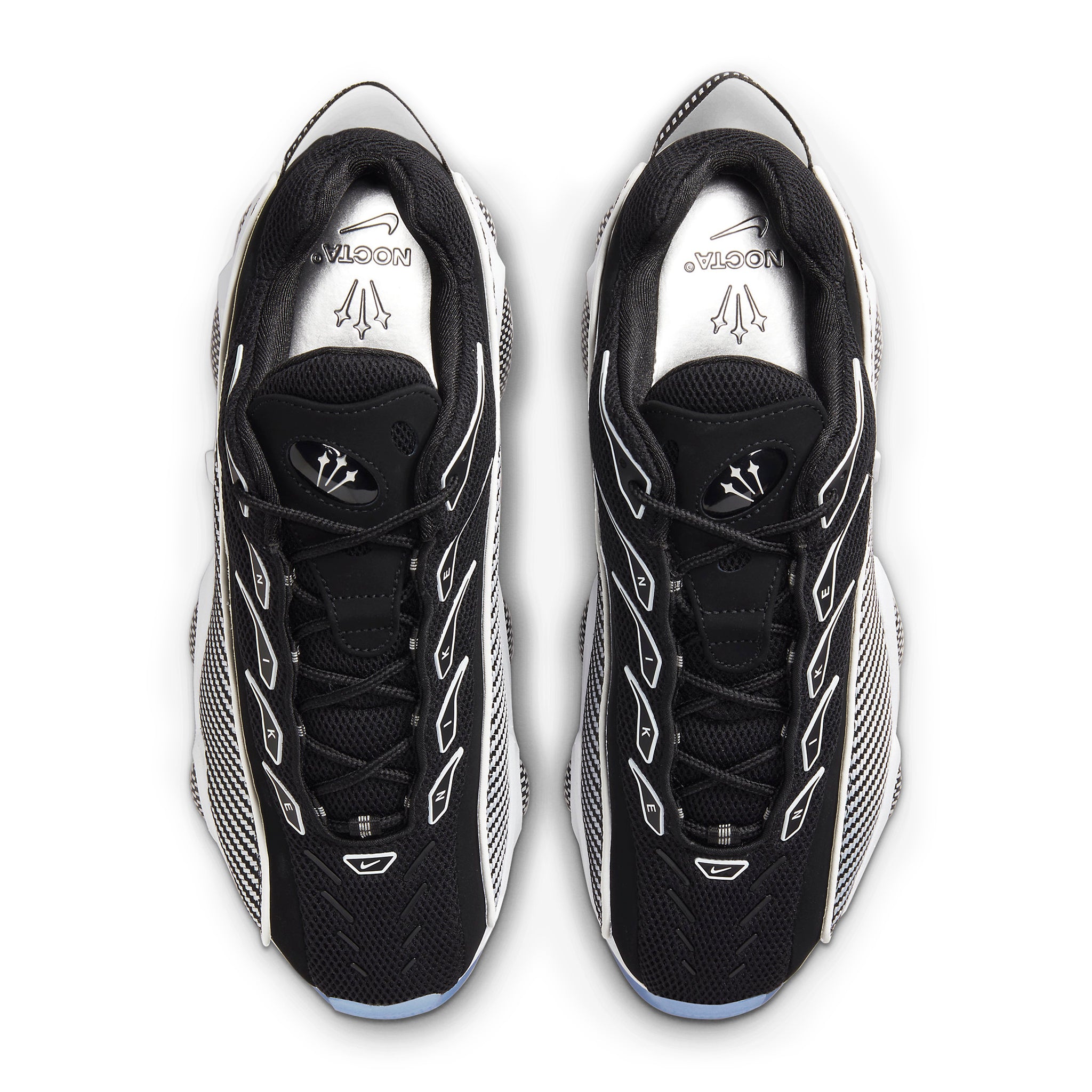 Top Down View of nike x nocta glide drake black white dm0879-001