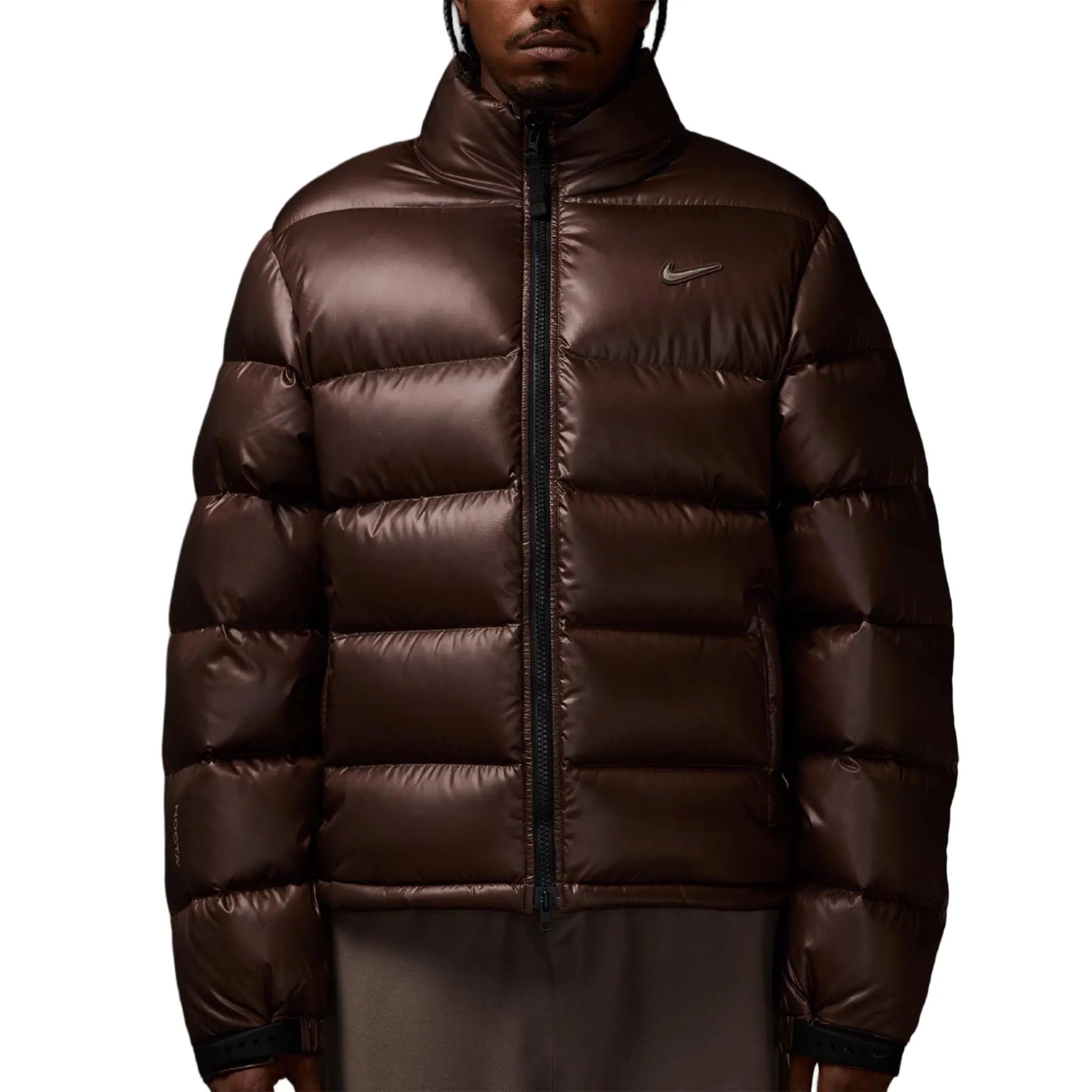 Front View of Nike x Nocta Sunset Baroque Brown Puffer Jacket FN8196-237
