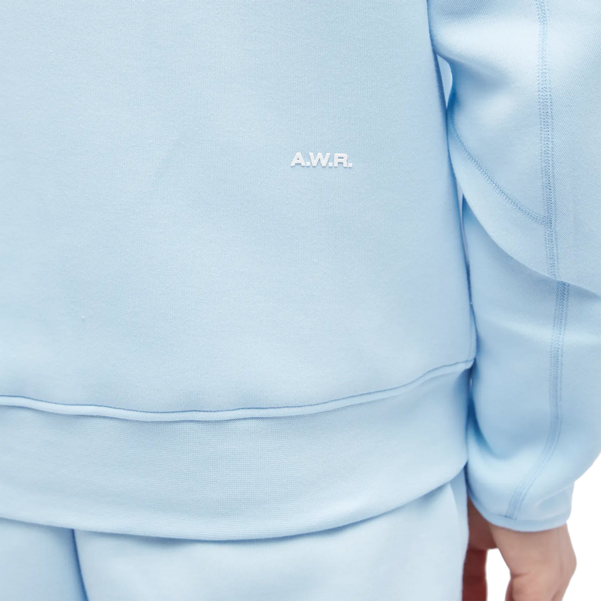 Detail view of nike x nocta tech fleece blue zip up hoody fd8453-428