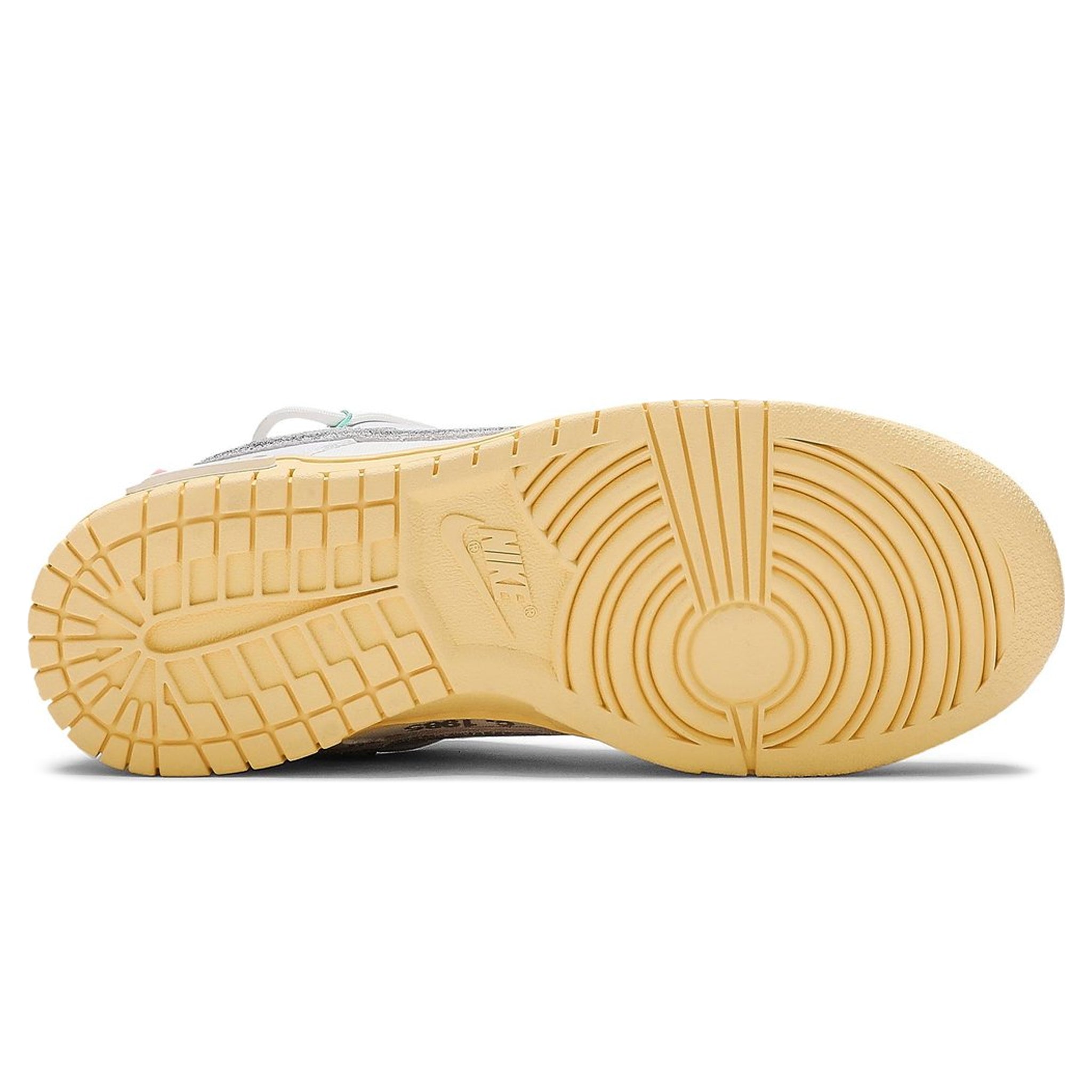 Sole view of Nike x Off White Dunk Low Lot 1 DM1602-127