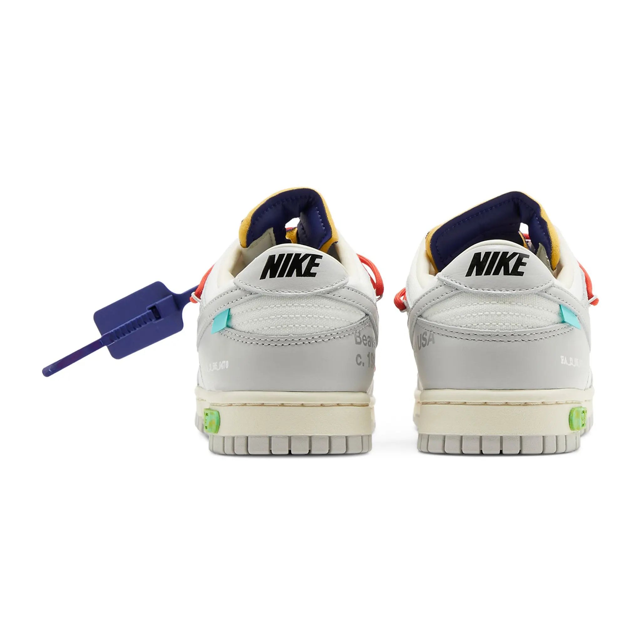 Back view of Nike x Off White Dunk Low Lot 23
