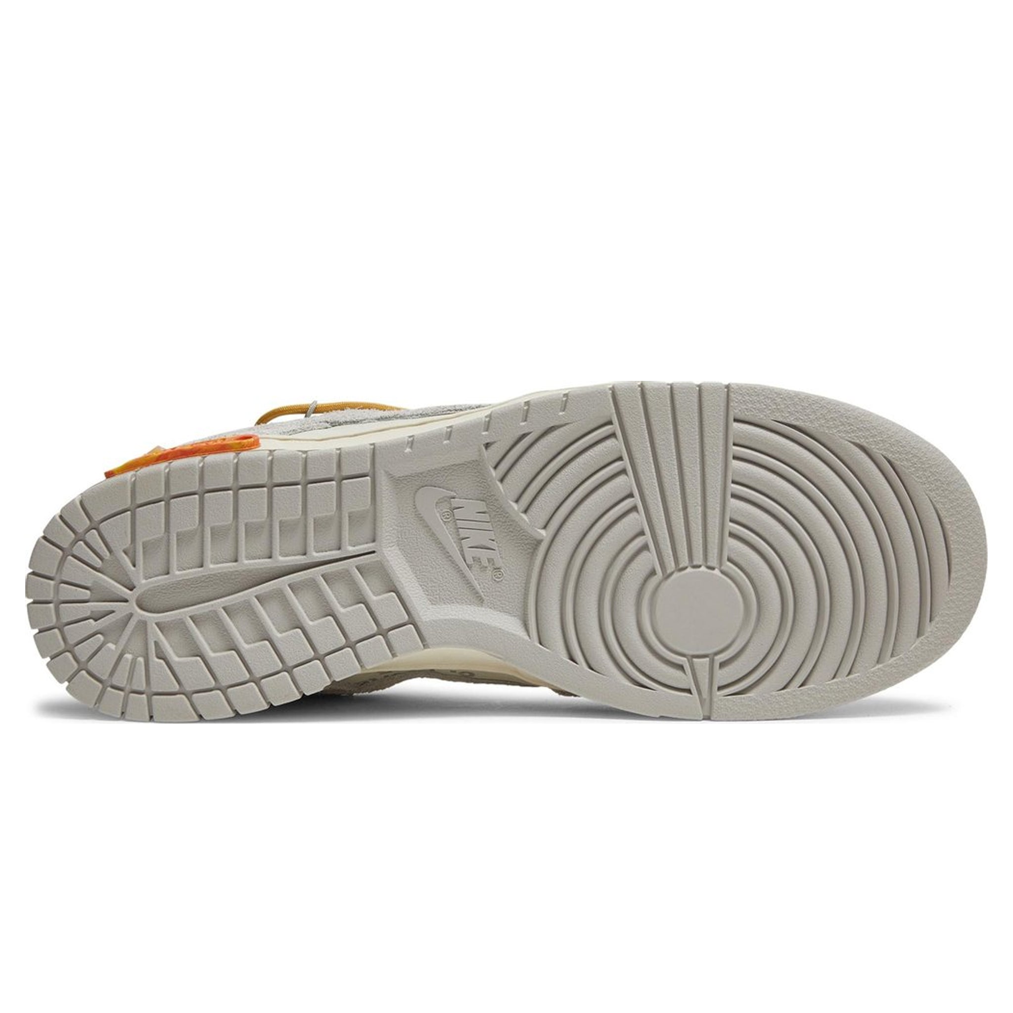 Sole view of Nike x Off White Dunk Low Lot 34 DJ0950-102