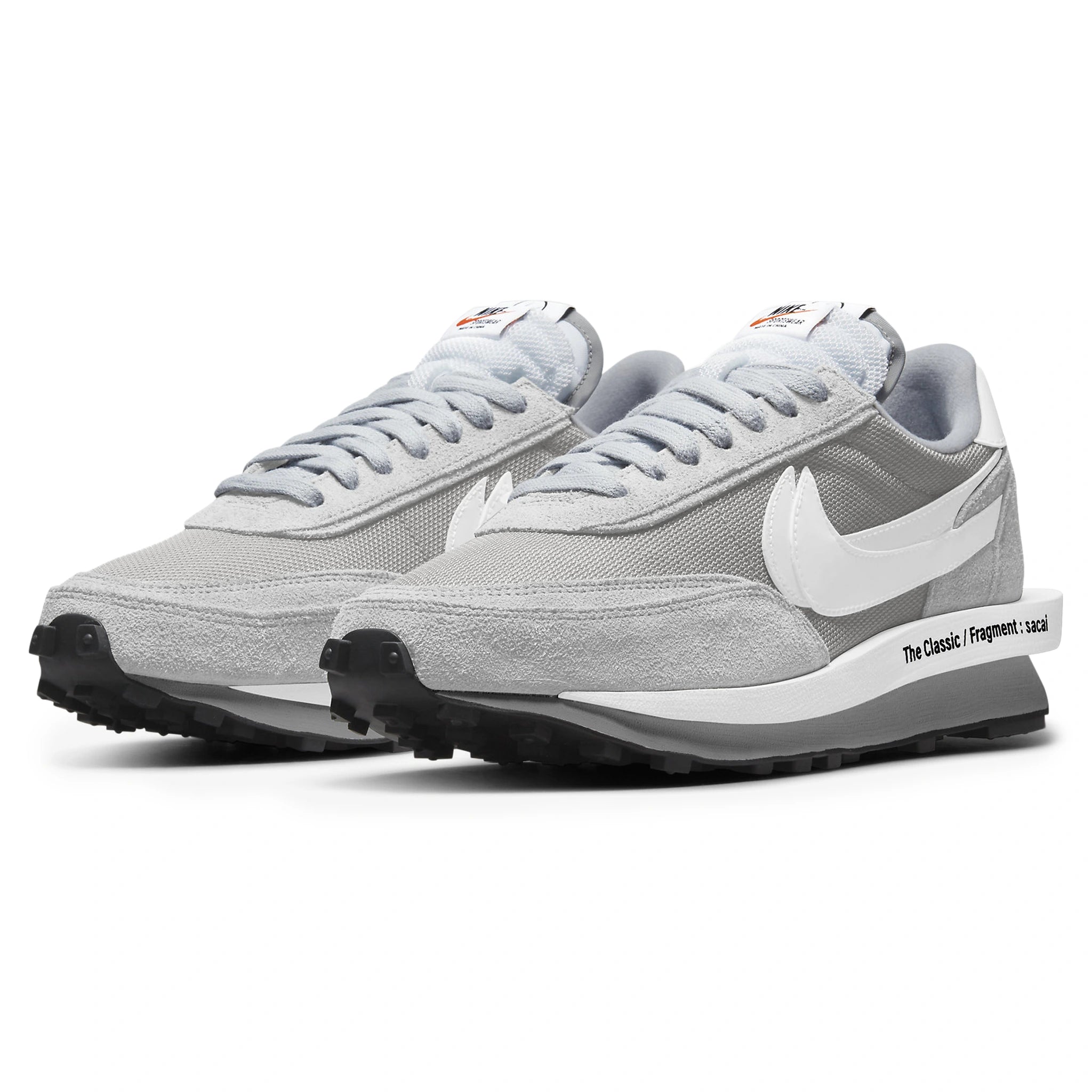 Front side view of Nike x Sacai LD Waffle SF Fragment Grey DH2684-001