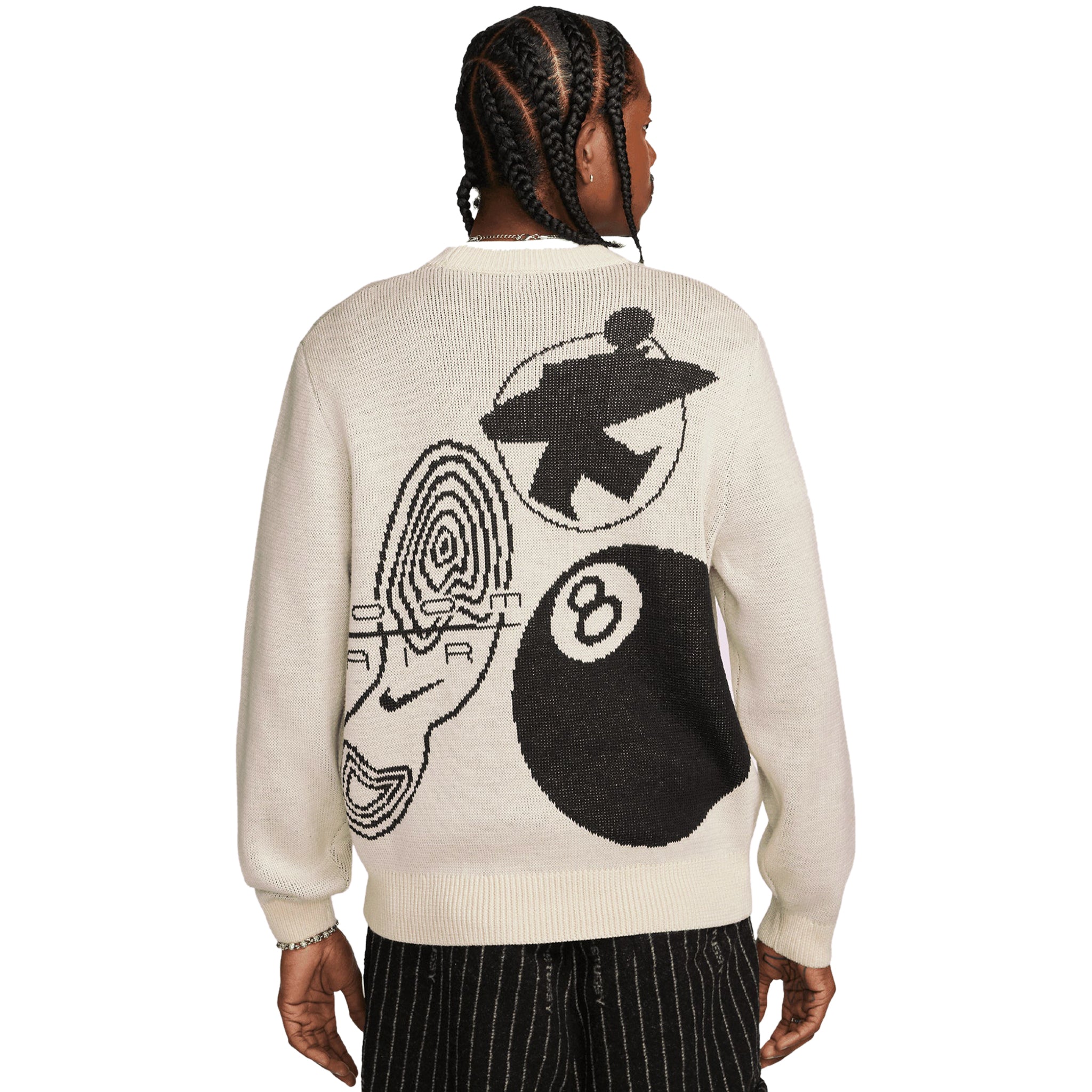 Model baxk view of Nike x Stussy Natural Sweatshirt DR2893-238