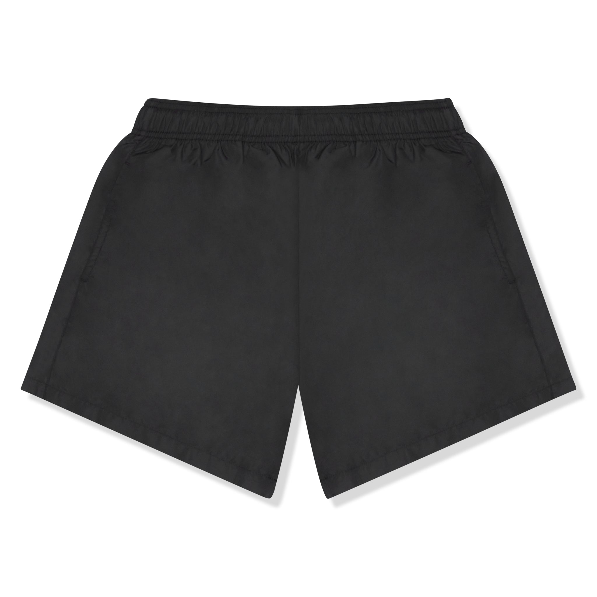 Front view of Off-White Blur Logo Print Black Swim Shorts OMFA003S22FAB0071001