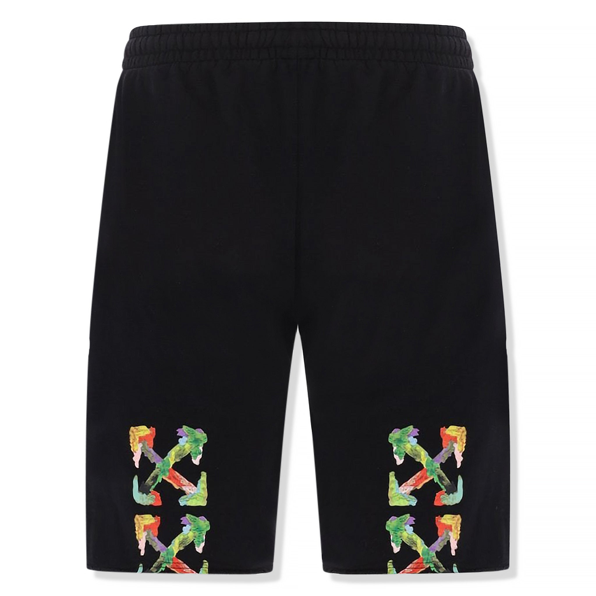 Back view of Off-White Brush Arrows Black Sweat Shorts OMCI006S23FLE0021084