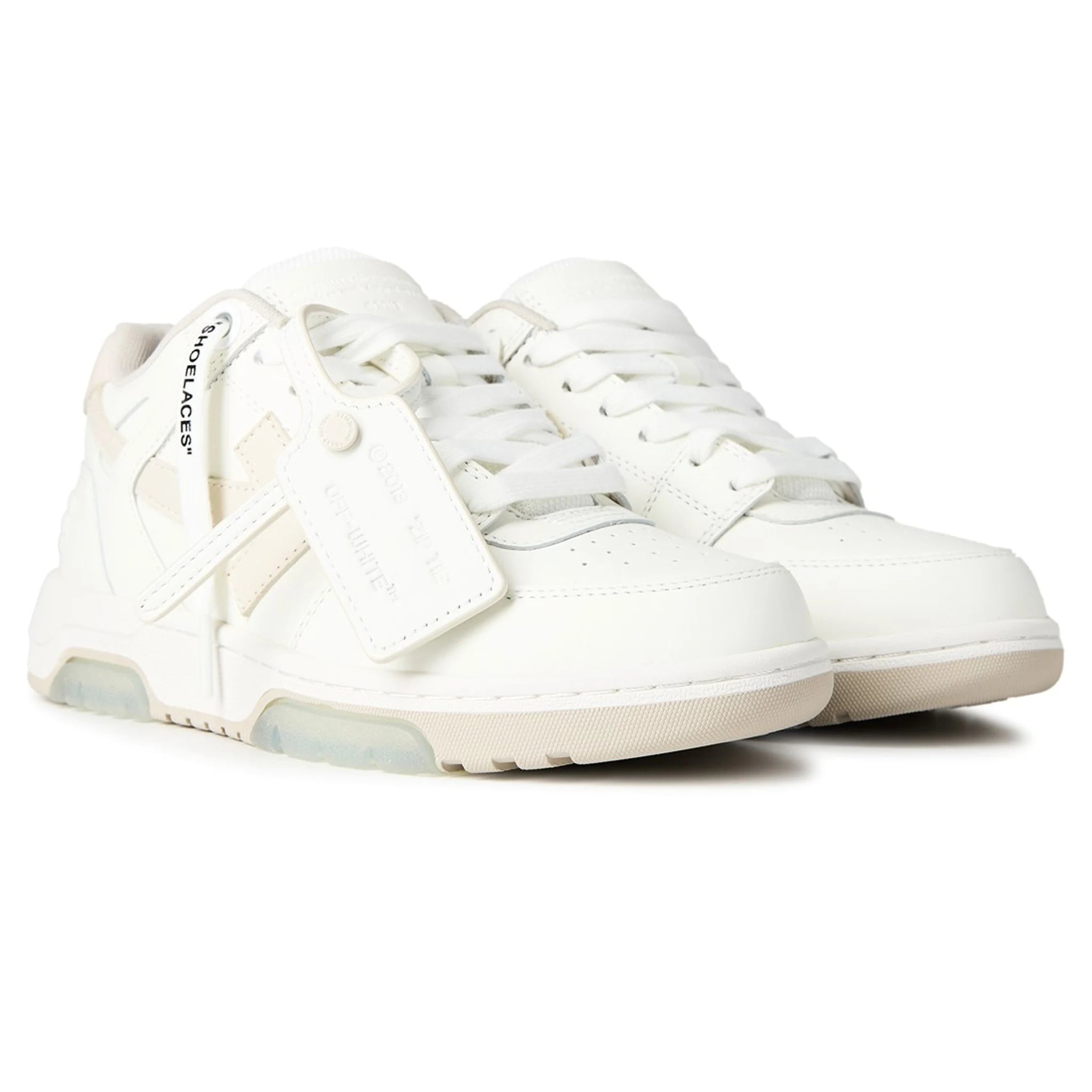 Front side view of Off-White Out Of Office White Beige Sneakers (W)