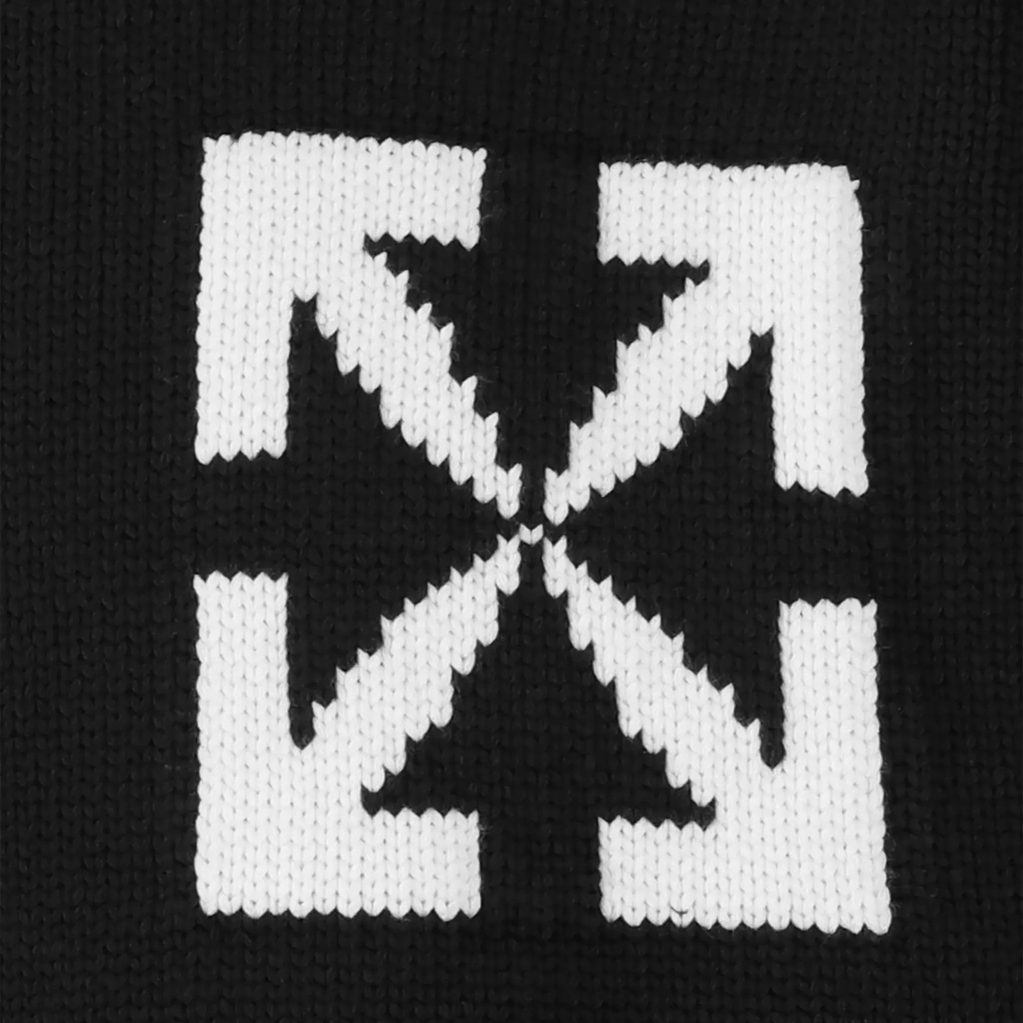 Logo view of Off-White Single Arrows Black Knit Sweatshirt OMHE119C99KNI0011001