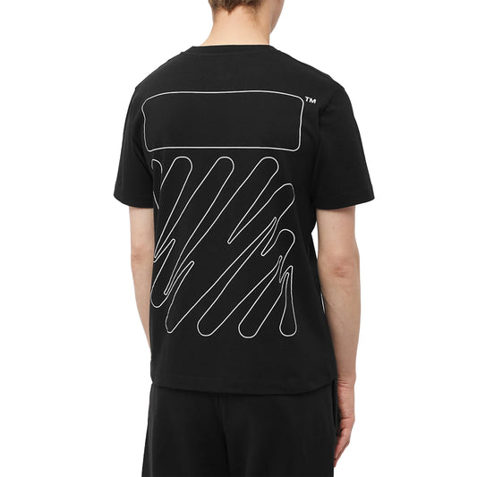 Off-White Wave Outline Diagonal Black T Shirt