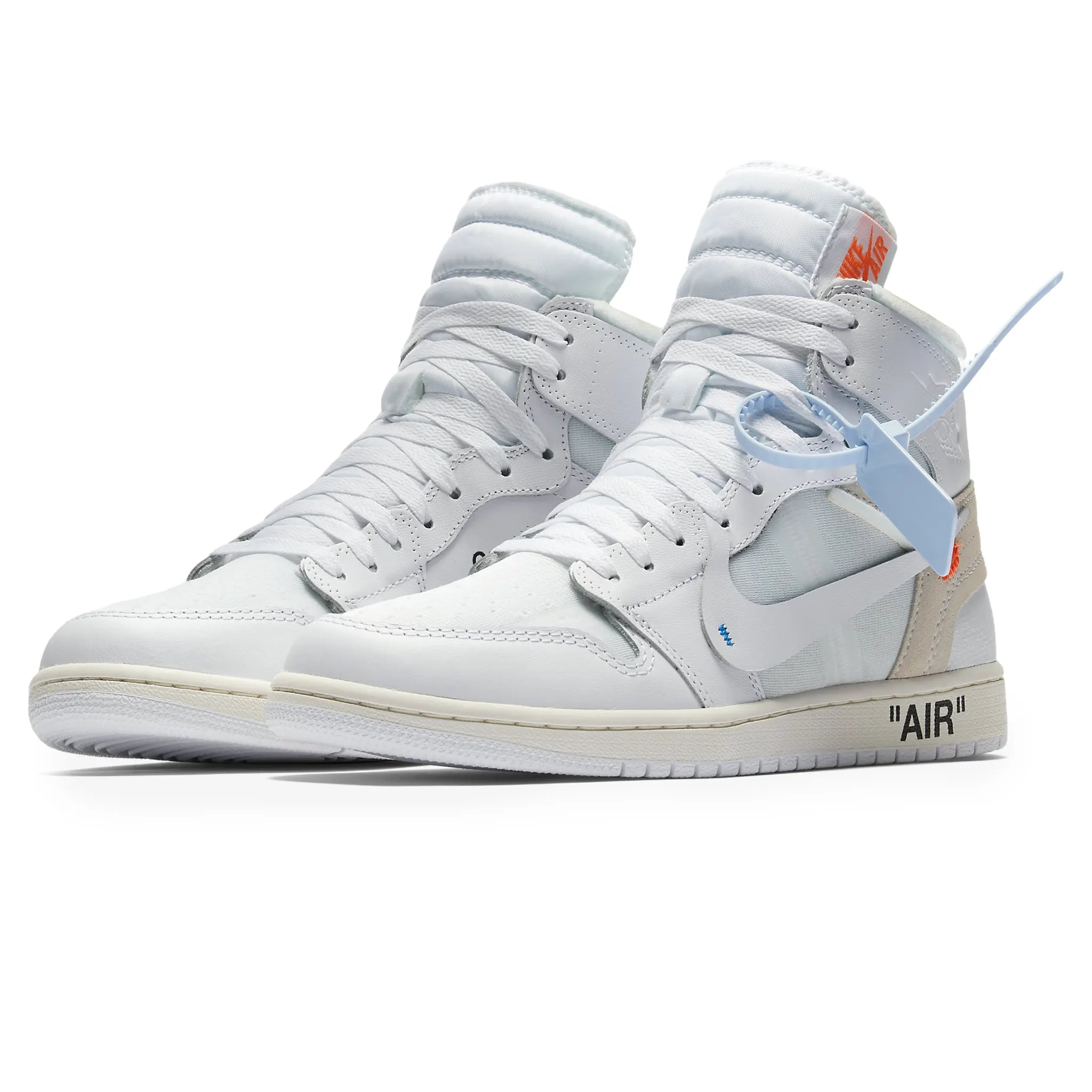 Front View of Off-White x Air Jordan 1 Retro High OG Alaska (2025) AA3834-100