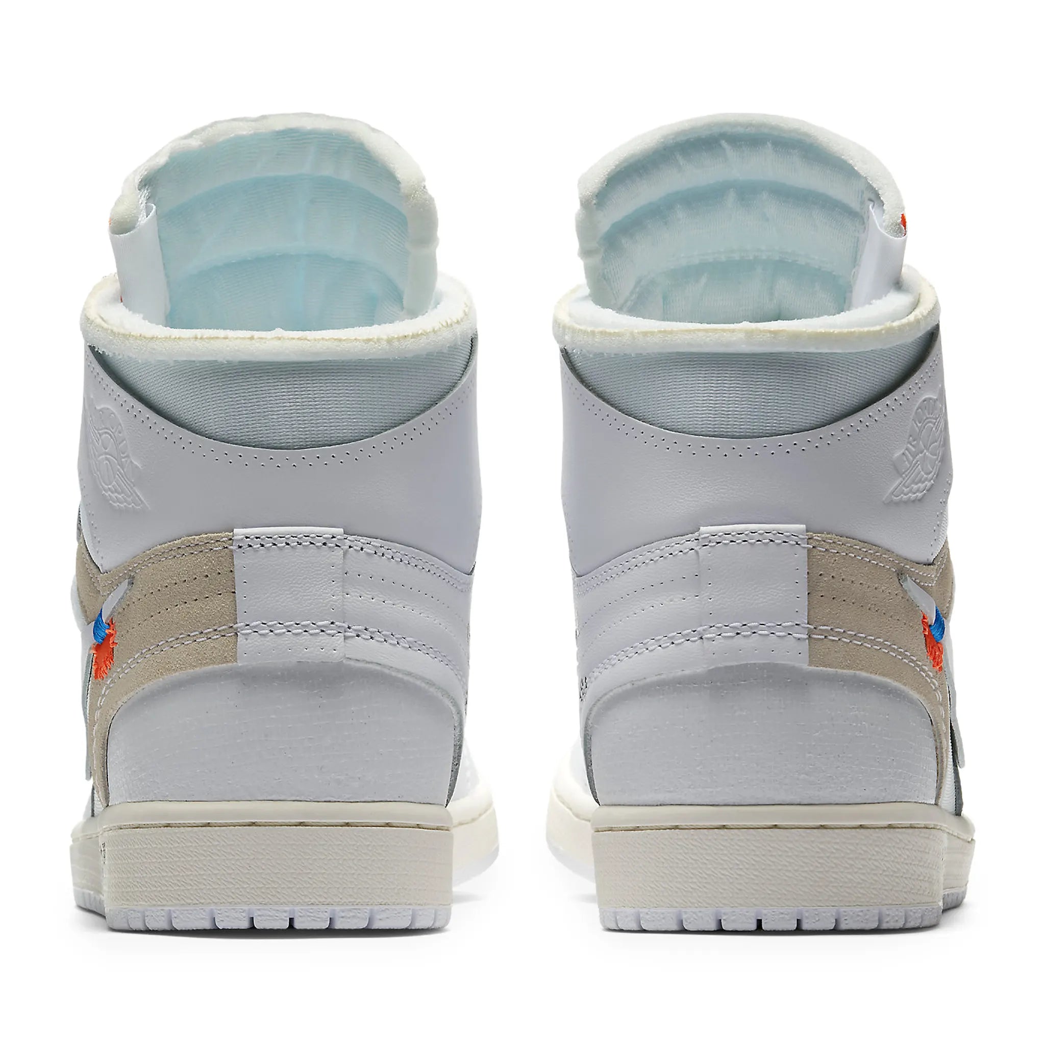 Heel View of Off-White x Air Jordan 1 Retro High OG Alaska (2025) AA3834-100