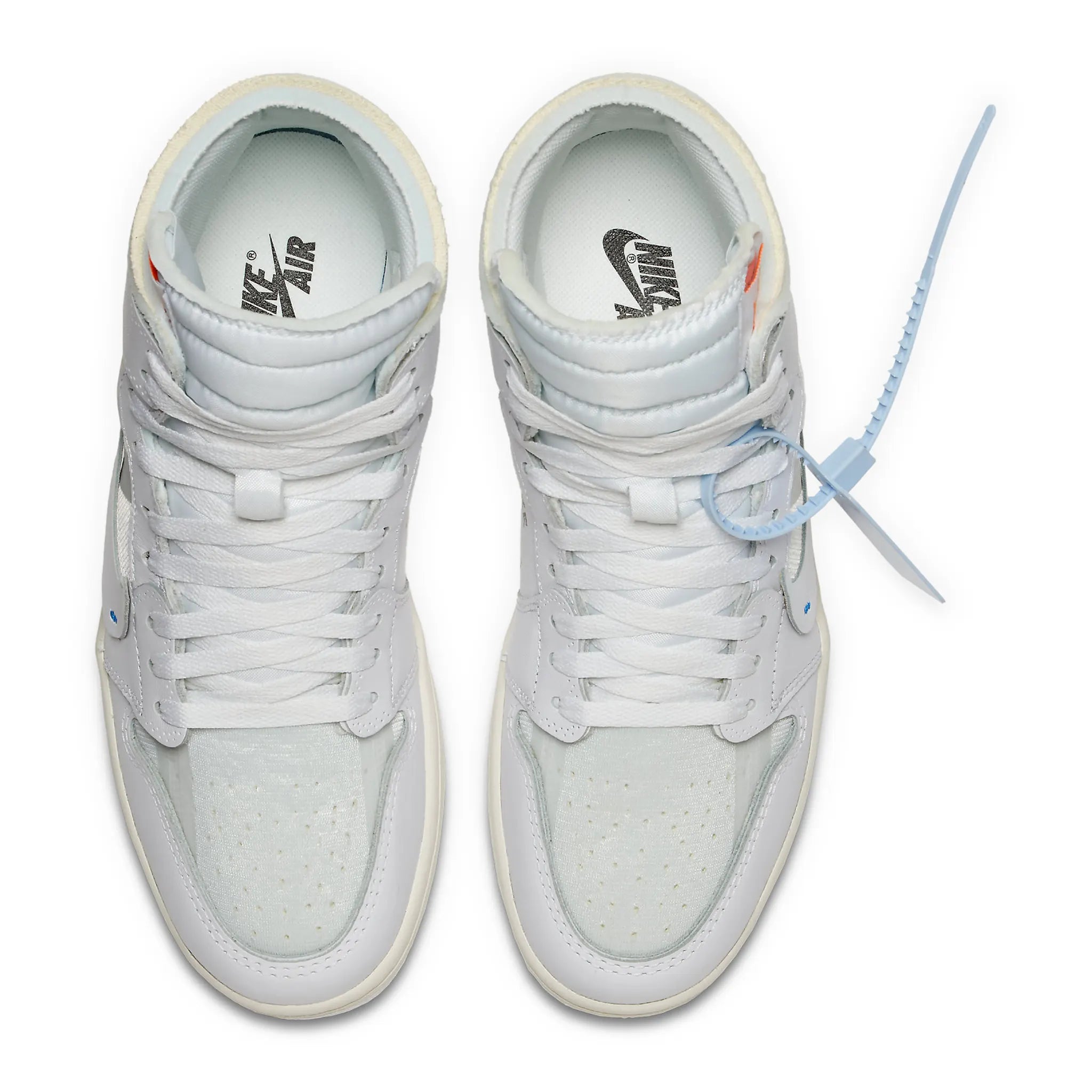 Top Down View of Off-White x Air Jordan 1 Retro High OG Alaska (2025) AA3834-100