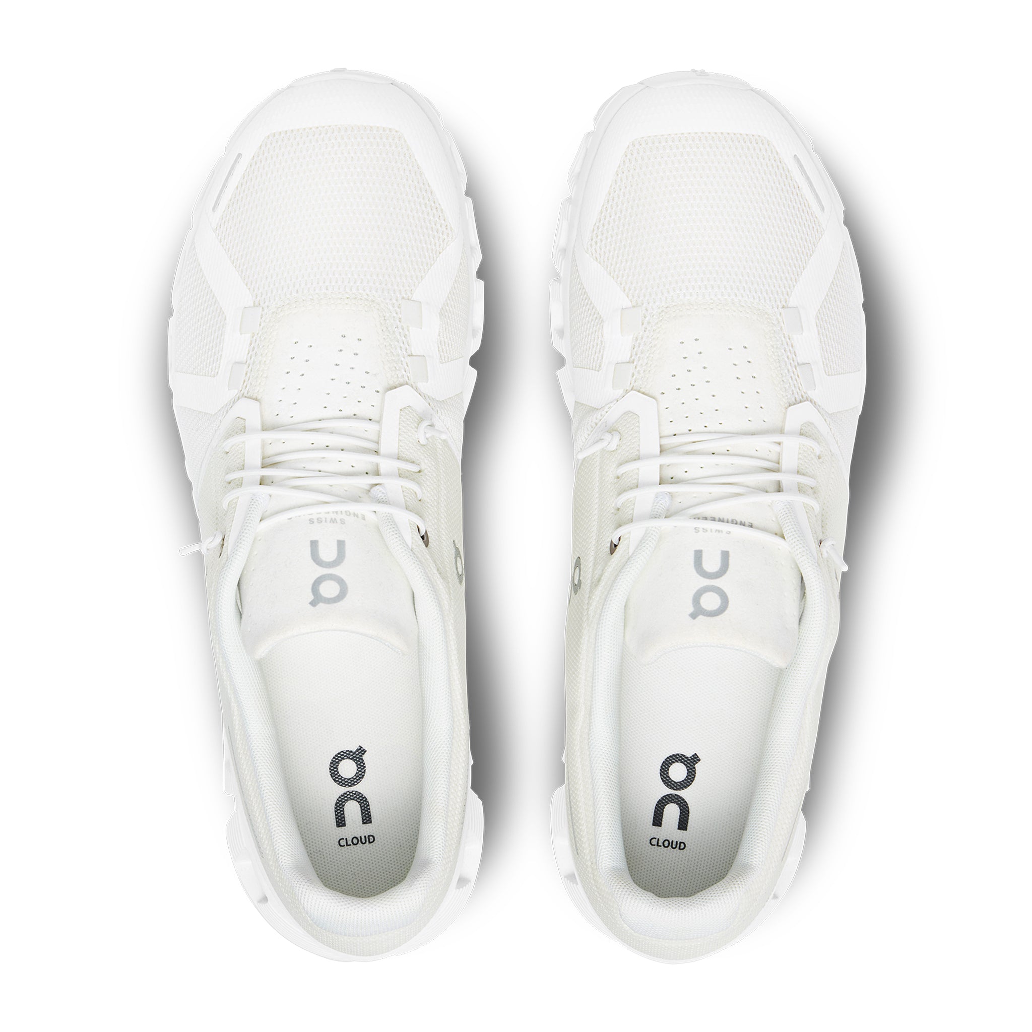 Top view of On Running Cloud 5 Undyed White Shoes 59.98376
