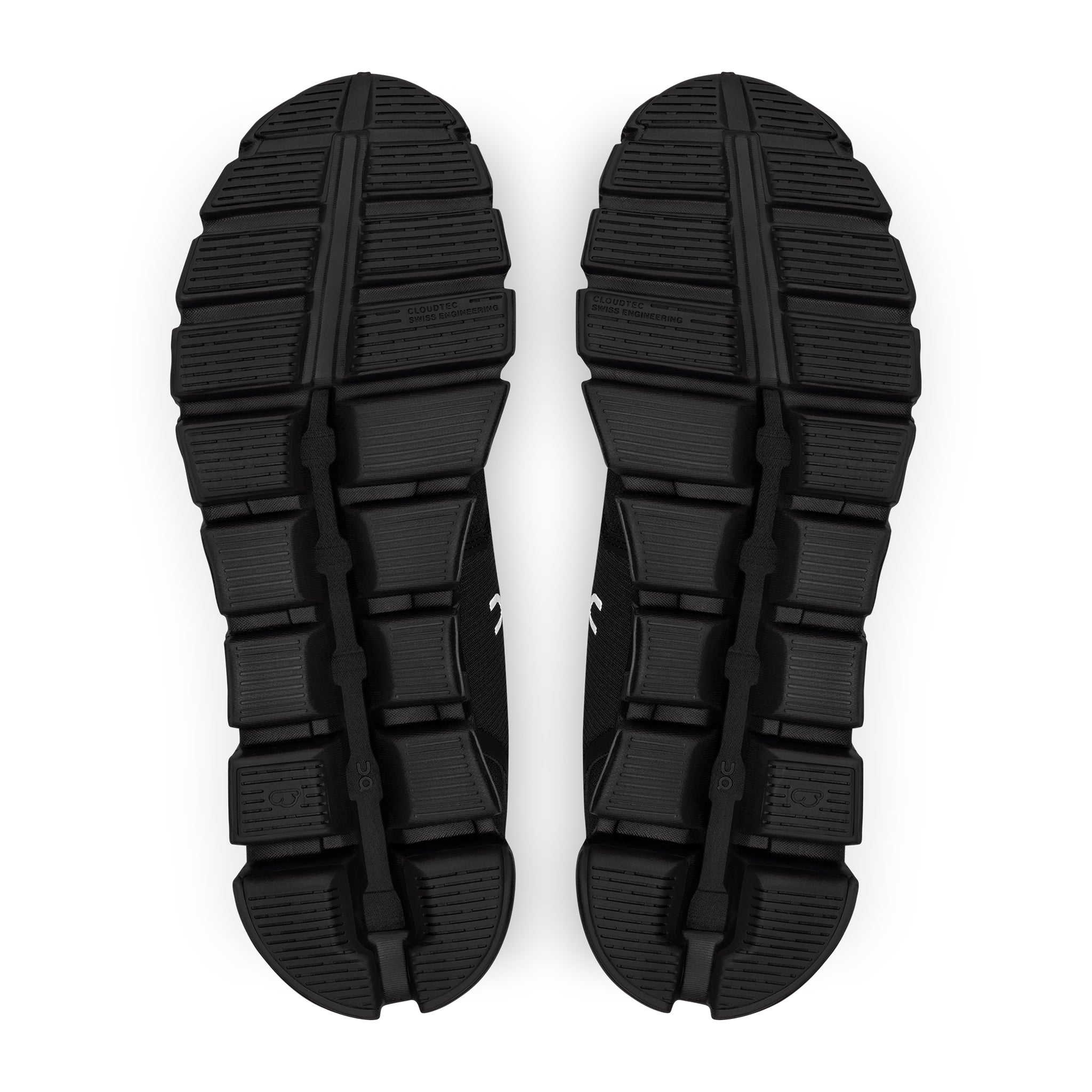 Sole view of On Running Cloud 5 Waterproof All Black Shoes 59.98842