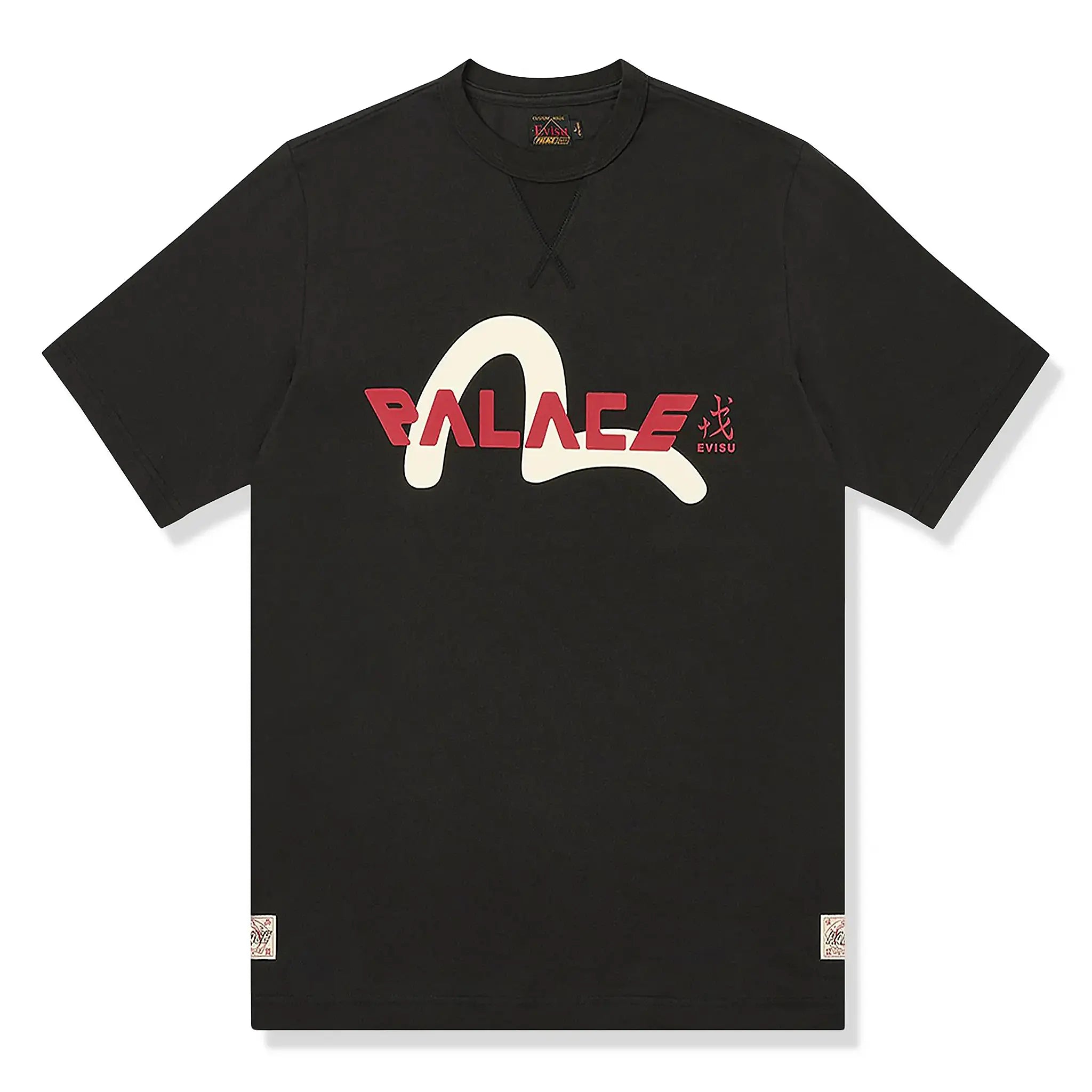 Front view of Palace x Evisu Black T Shirt P26EVSES001