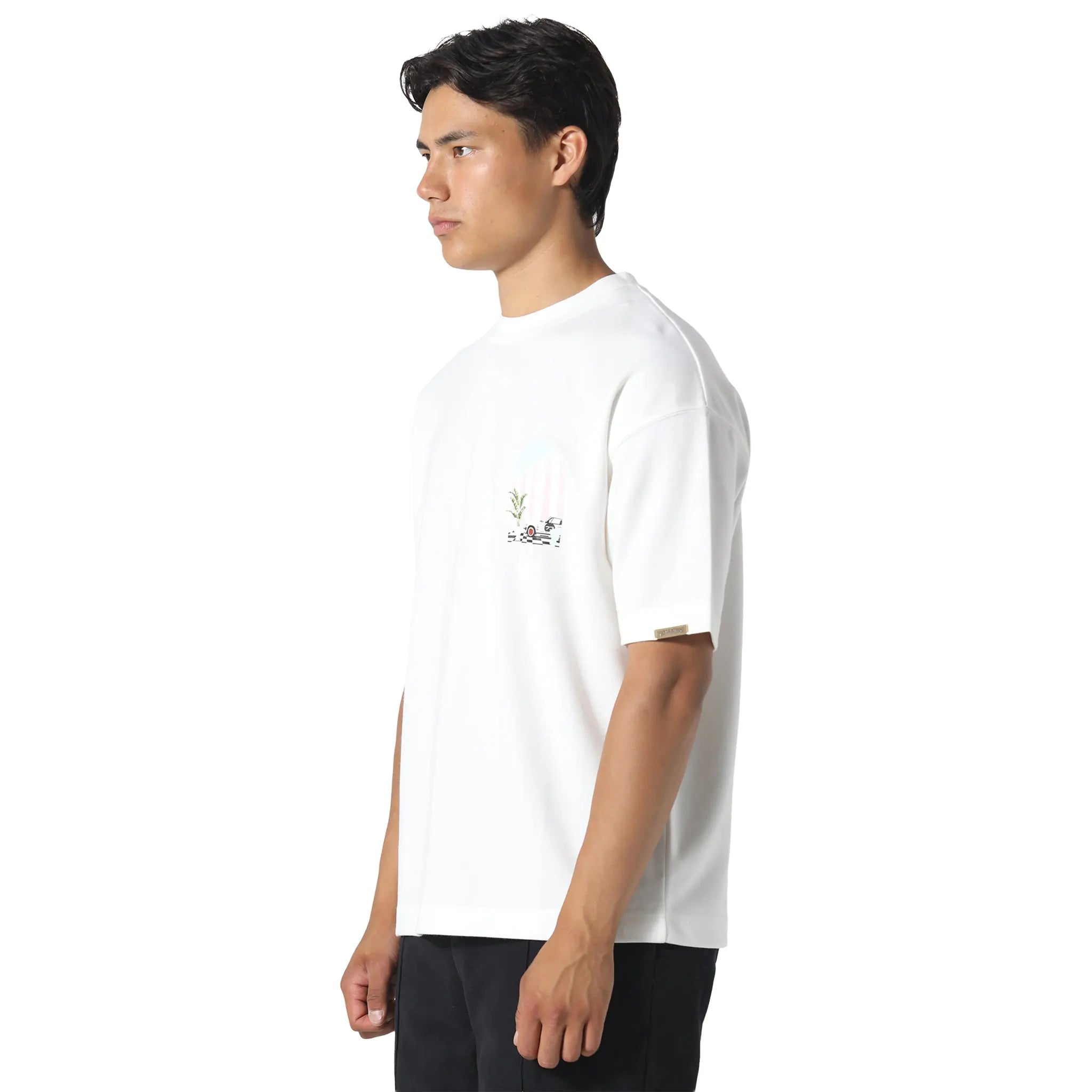 Front Side View of Pas De Monaco 911 Club Off White T-Shirt 506061520524