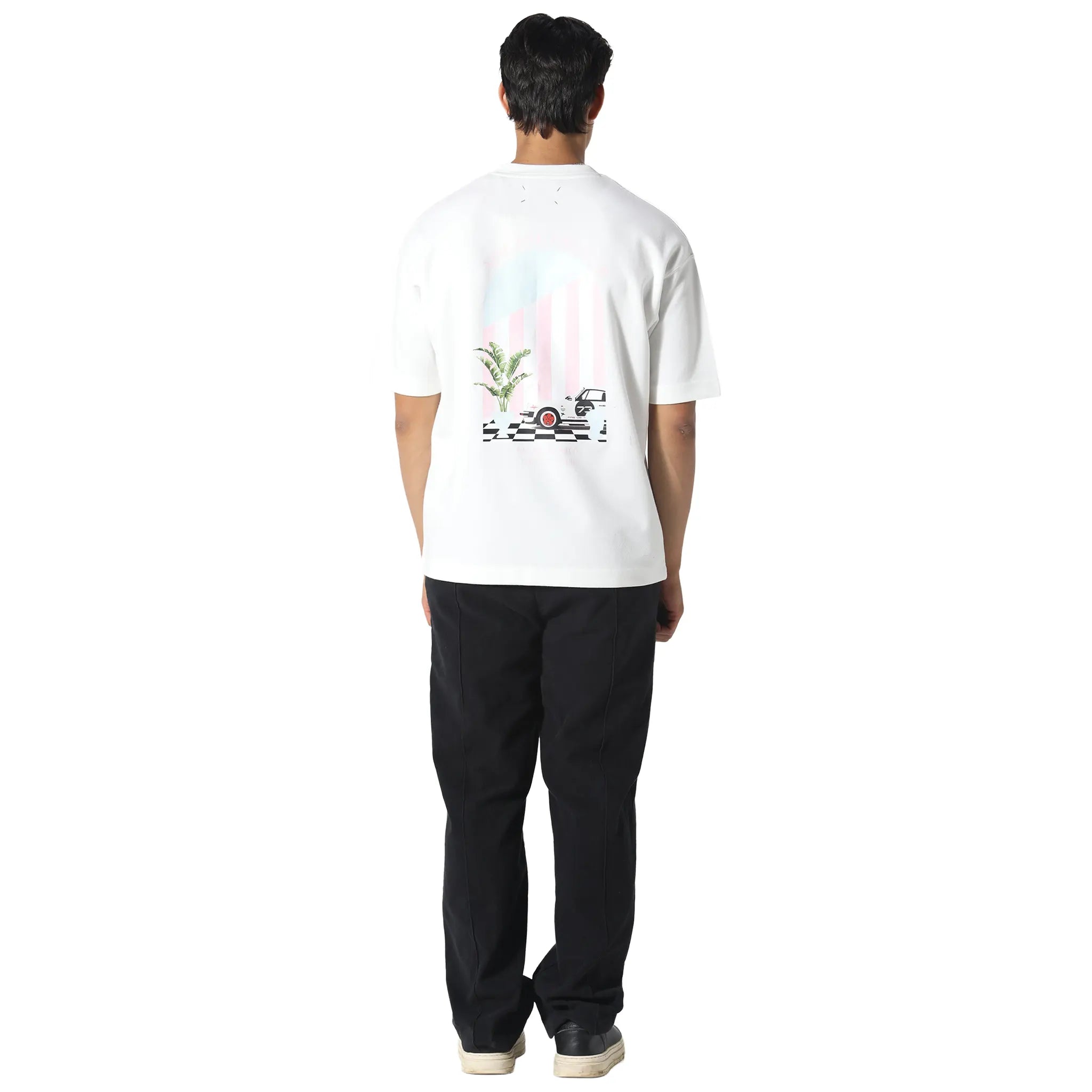 Back View of Pas De Monaco 911 Club Off White T-Shirt 506061520524