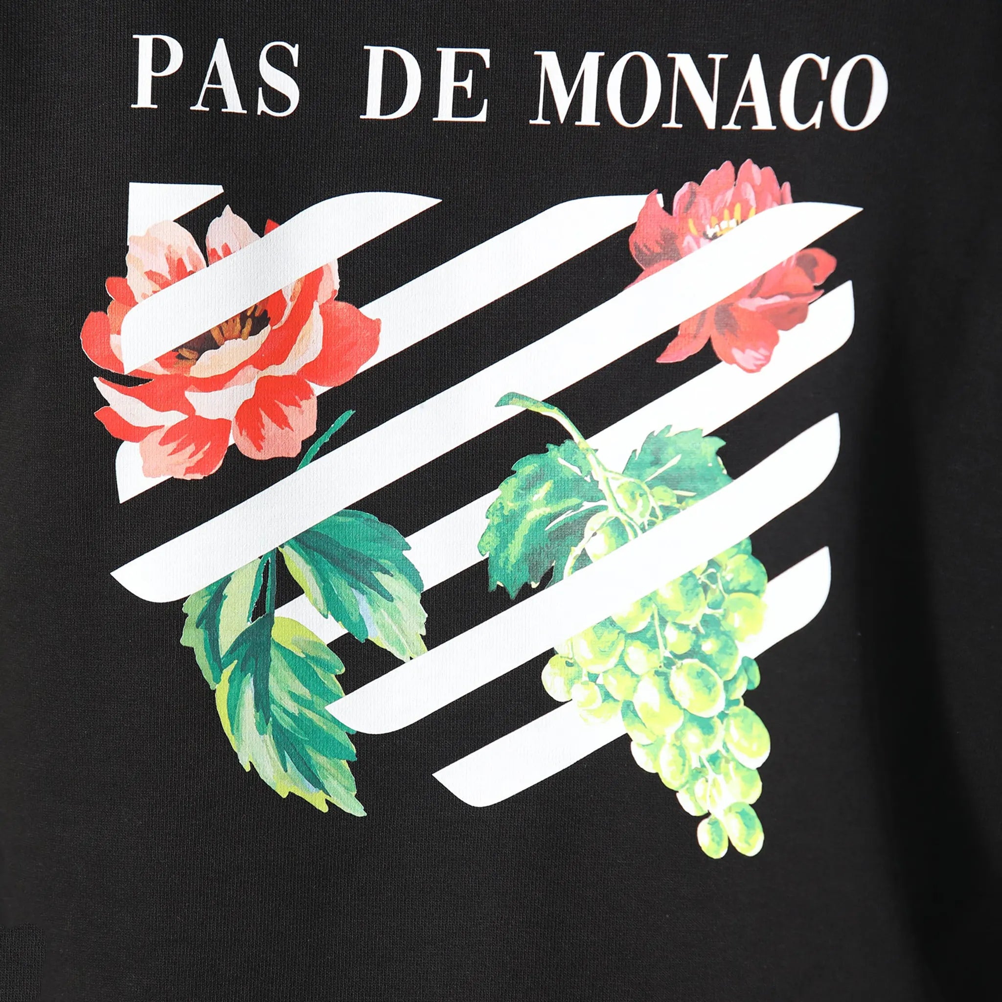 Detailed View of Pas De Monaco Floral Line Black Hoodie 5060615206384