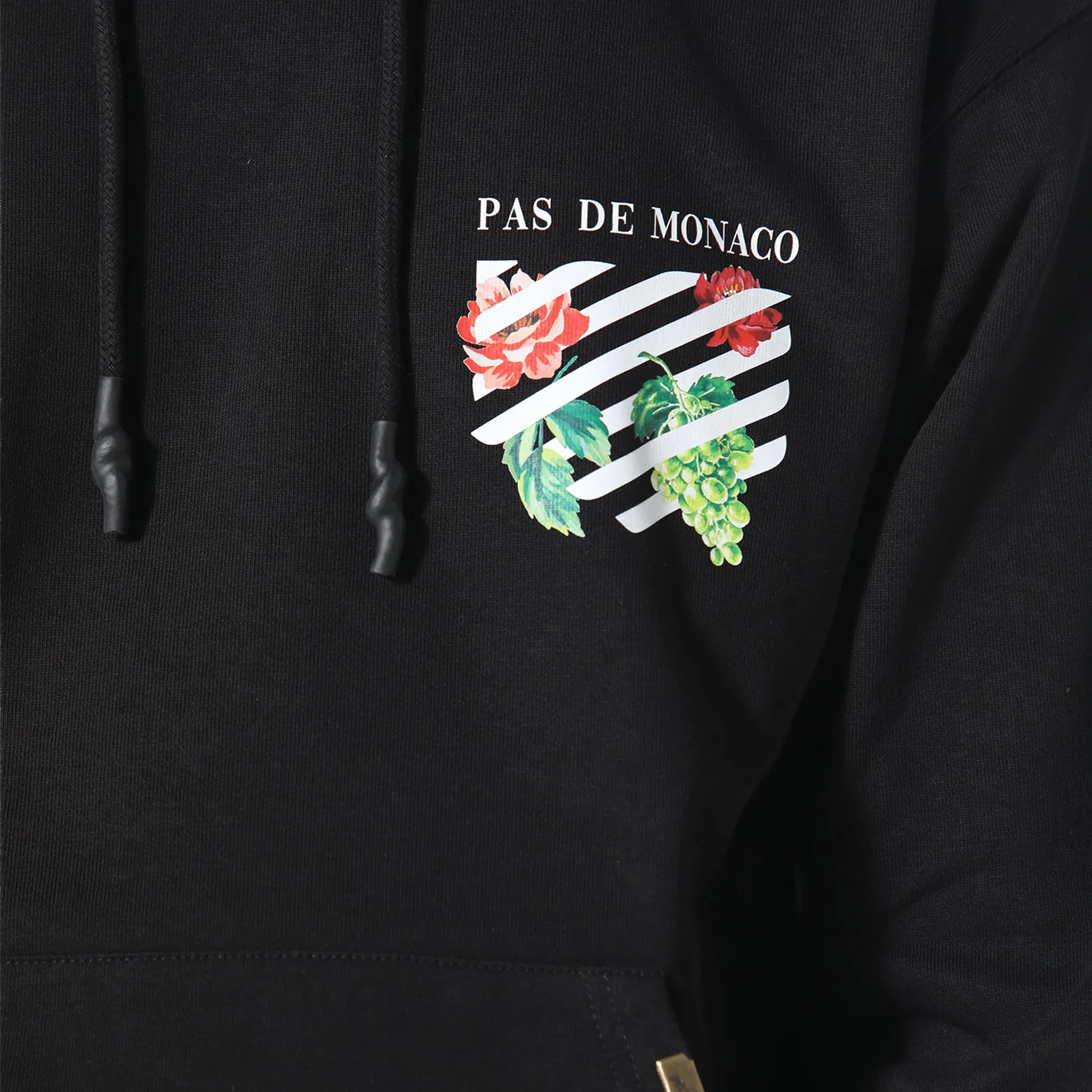 Detailed View of Pas De Monaco Floral Line Black Hoodie 5060615206384