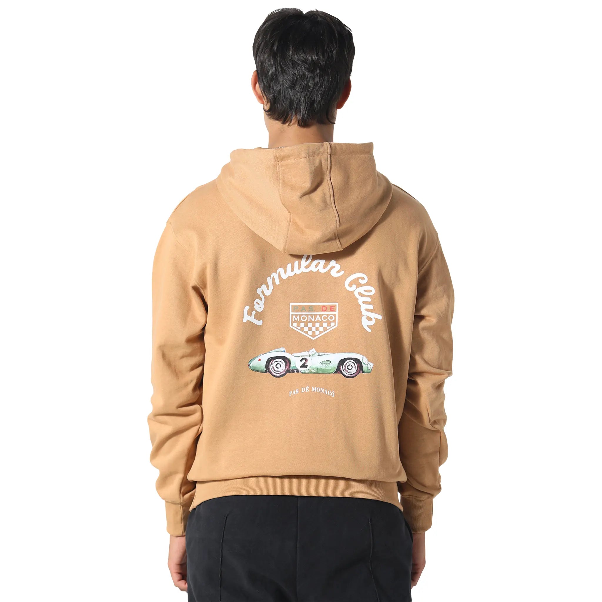 Back View of Pas De Monaco Formular Club Tan Hoodie PKK22S008-O11