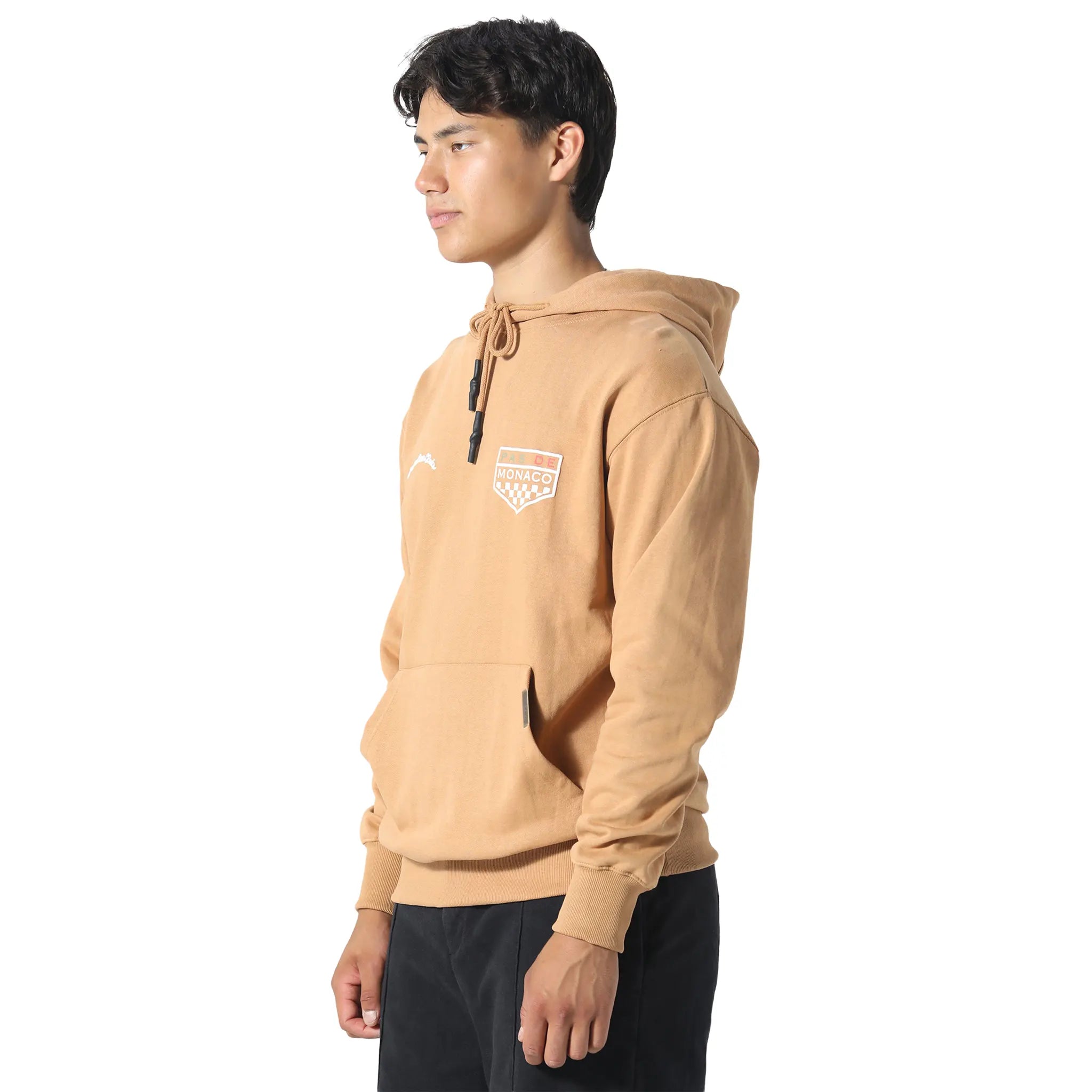 Front Side View of Pas De Monaco Formular Club Tan Hoodie PKK22S008-O11