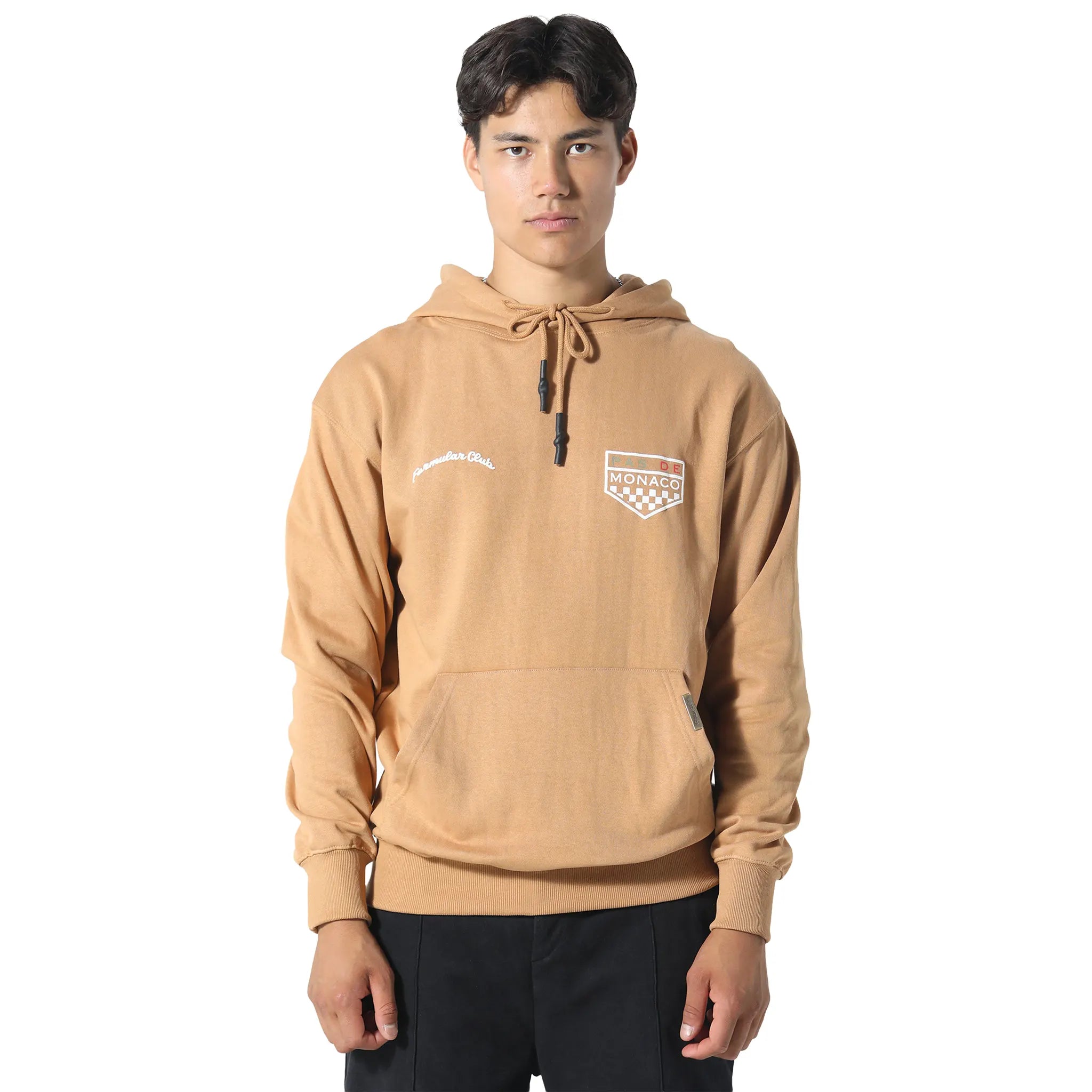 Front View of Pas De Monaco Formular Club Tan Hoodie PKK22S008-O11