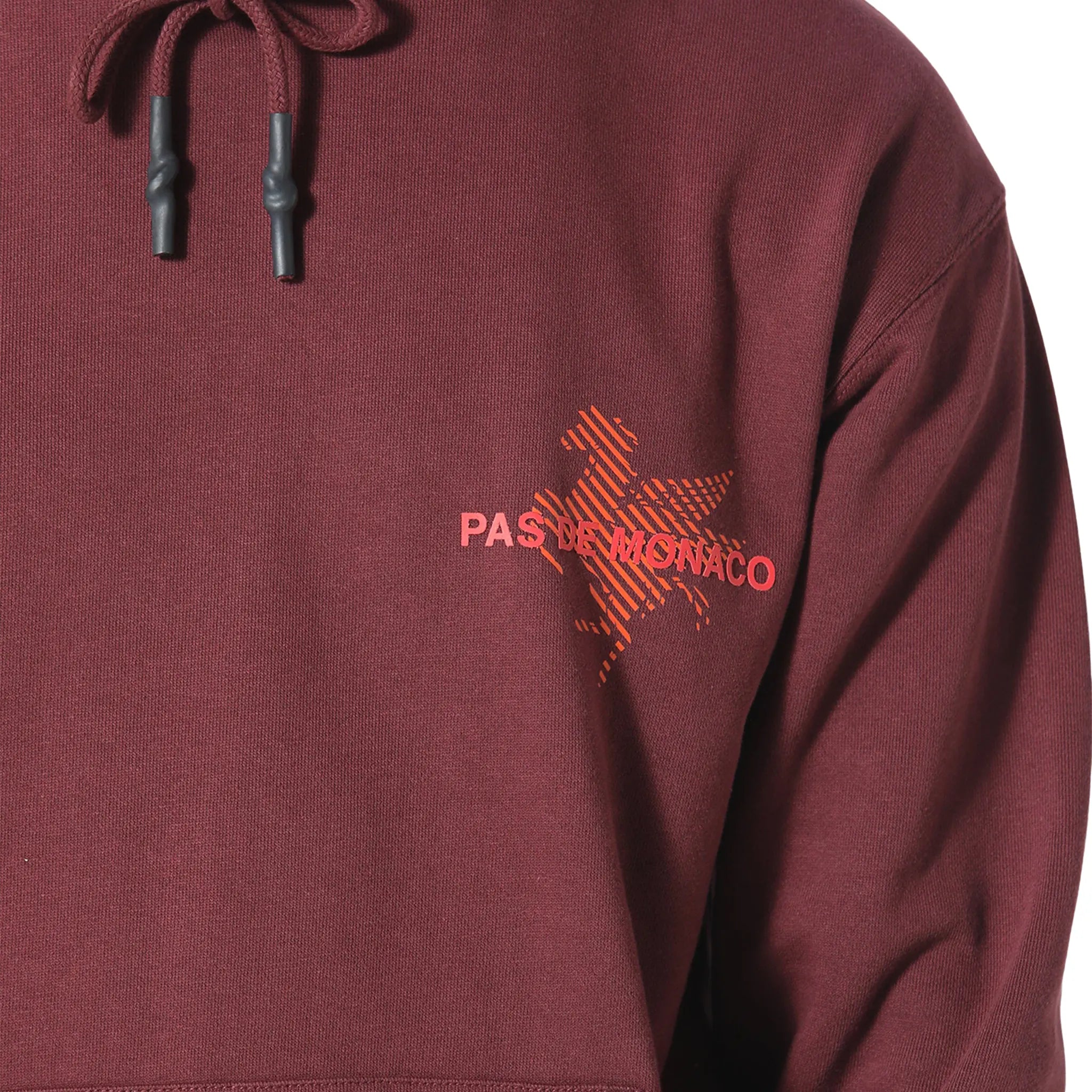 Detailed Chest View of Pas De Monaco La Pegaus Chevron Deep Maroon Hoodie PKK22S005-O11