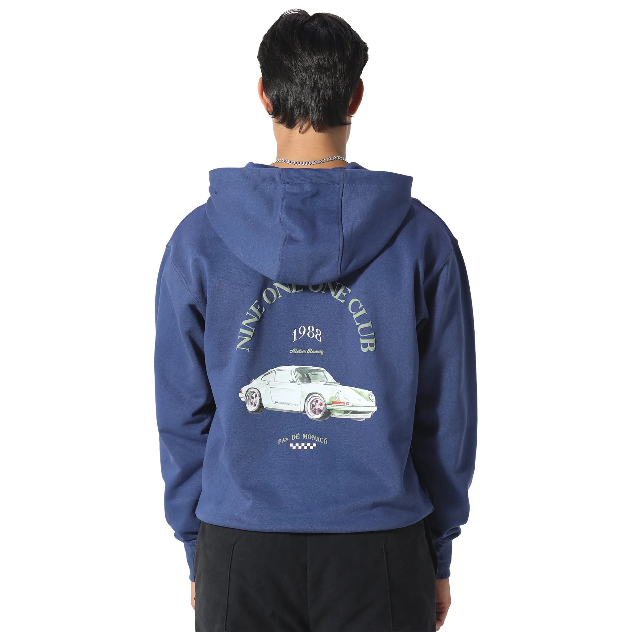 Back View of Pas De Monaco Le Mans Royal Blue Hoodie PKK22S00A-K11
