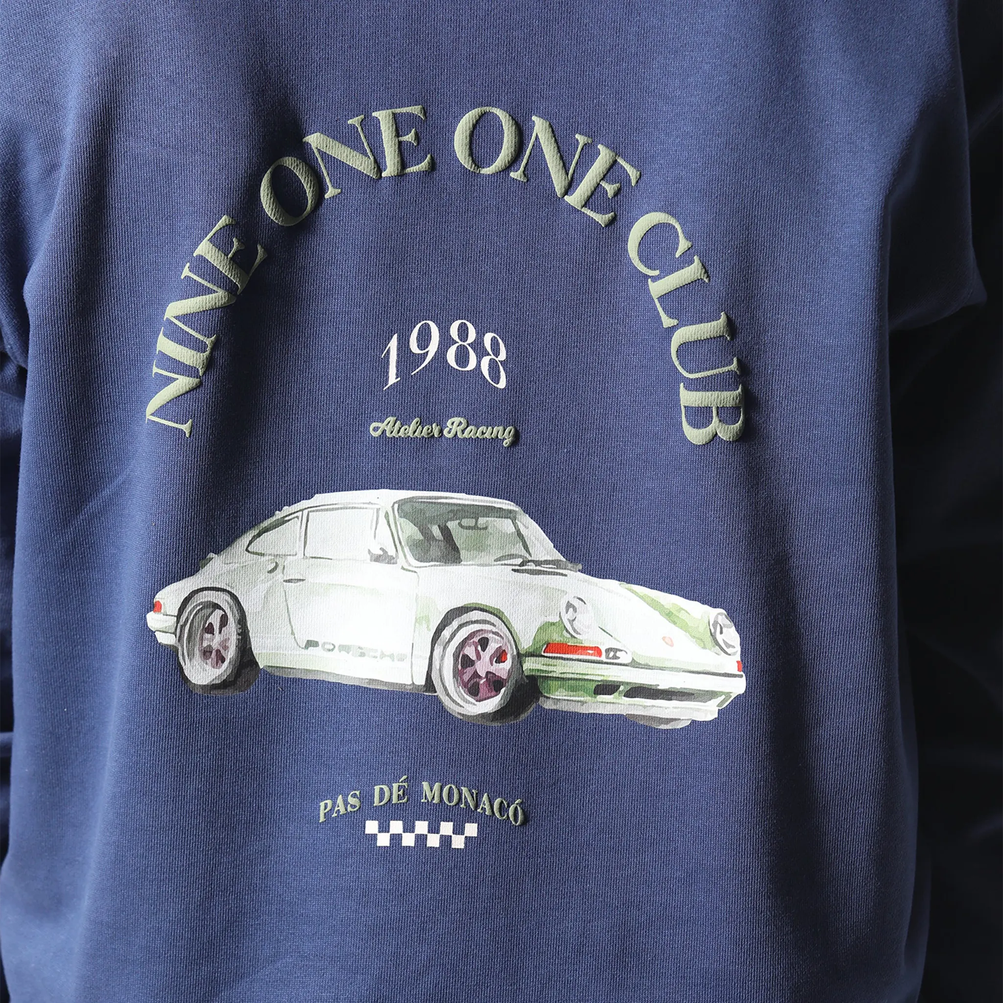 Detailed Back View of Pas De Monaco Le Mans Royal Blue Hoodie PKK22S00A-K11